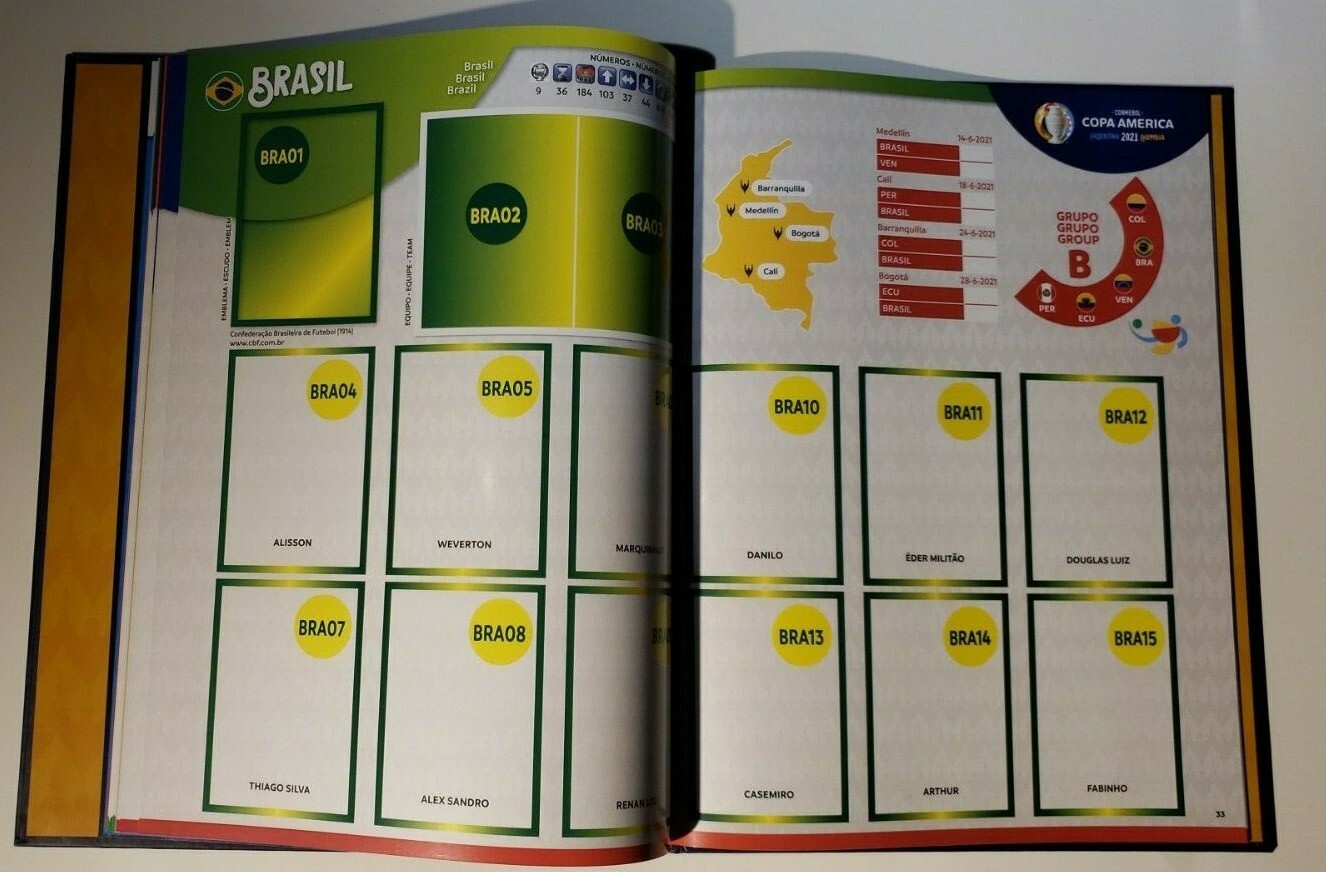 Panini Copa America 2021 Hardcover Album + 1 Sealed 50 packets box
