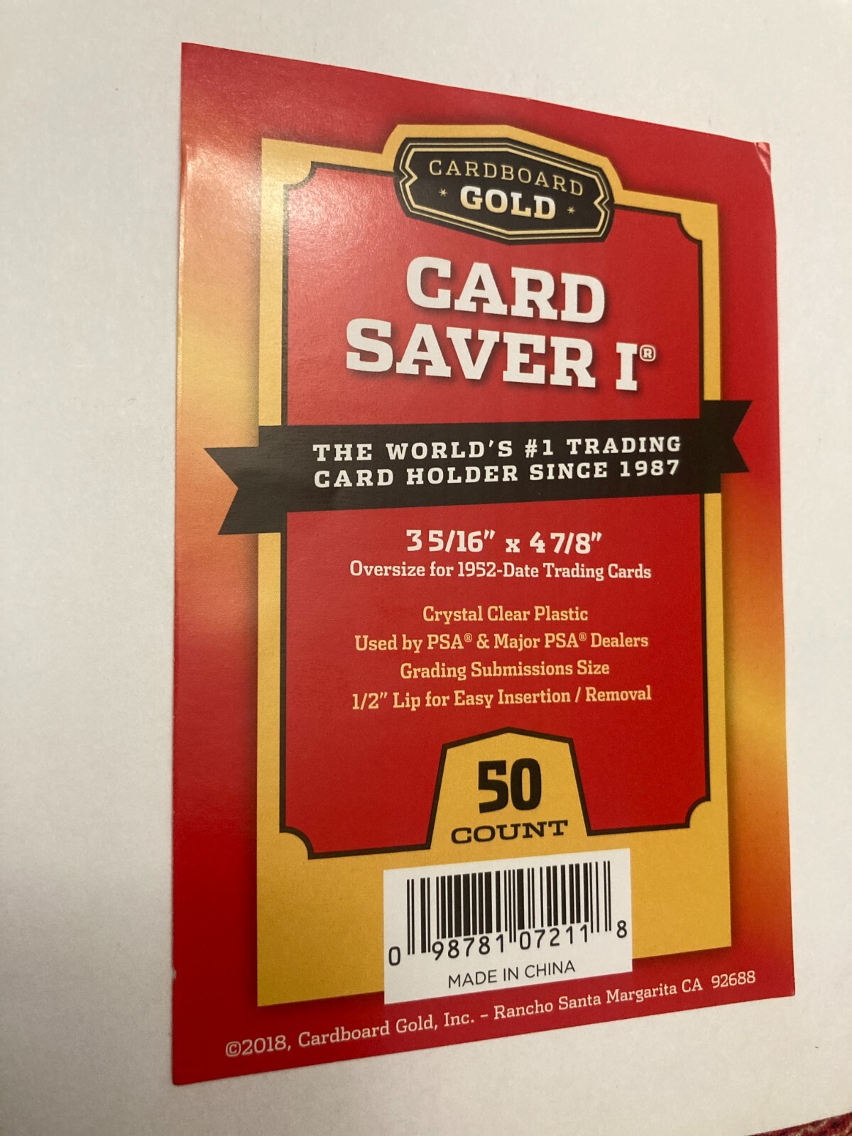 6 Lot 3 Card Savers I Carboard Gold Size 3 5/16″ X 4 7/8″ + 3 Sleeve Protectors