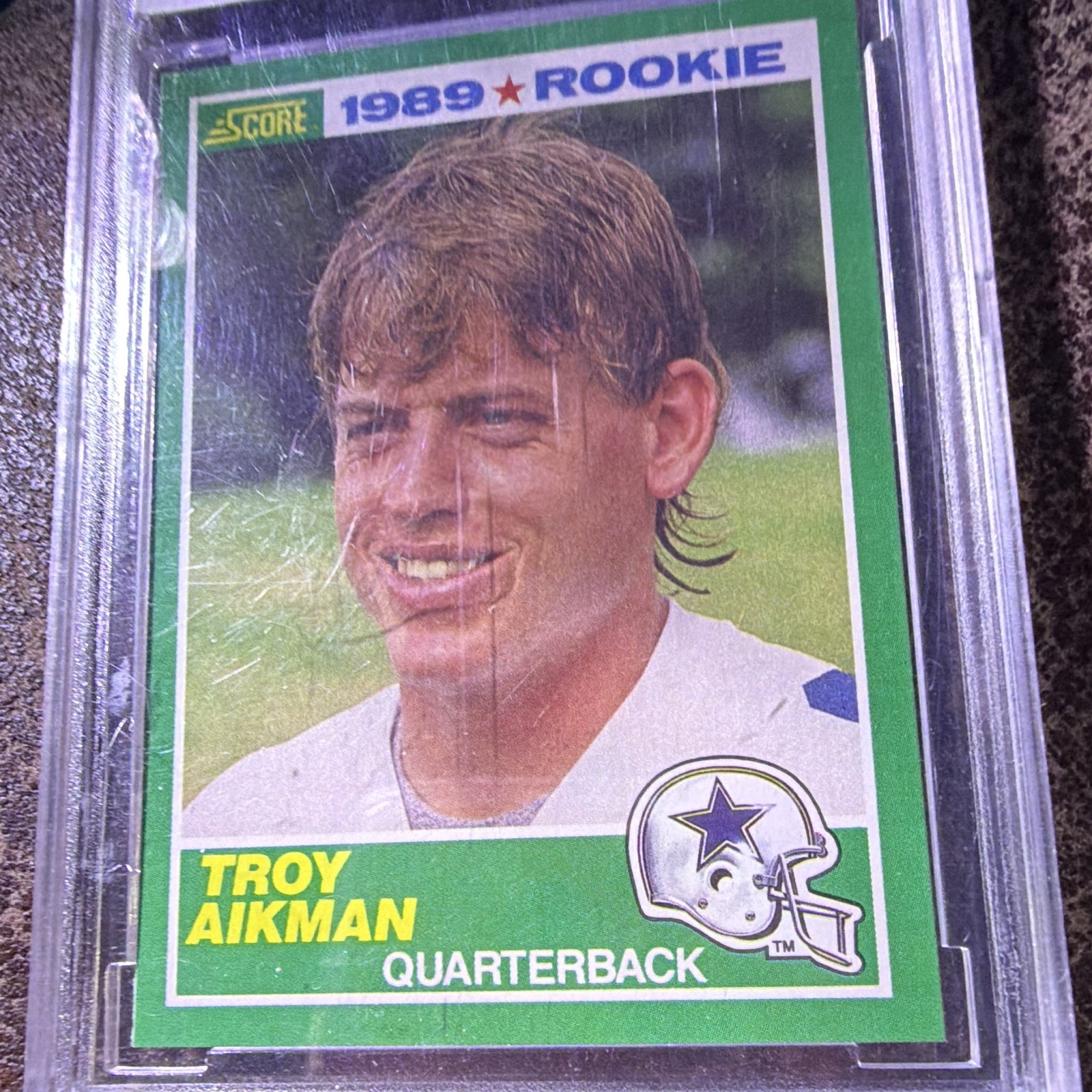 Score 1989 Score Troy Aikman #270 Rookie Dallas Cowboys BCCG 10