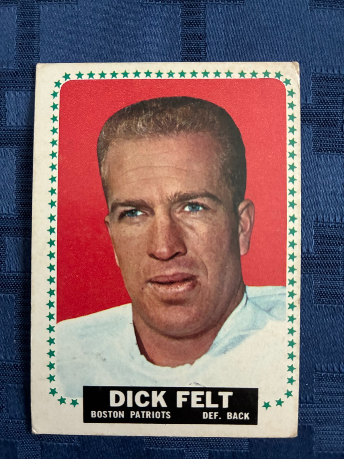 1964 TOPPS #9DICK FELT BOSTON PATRIOTS VERY GOOD COND & LOW SHIP