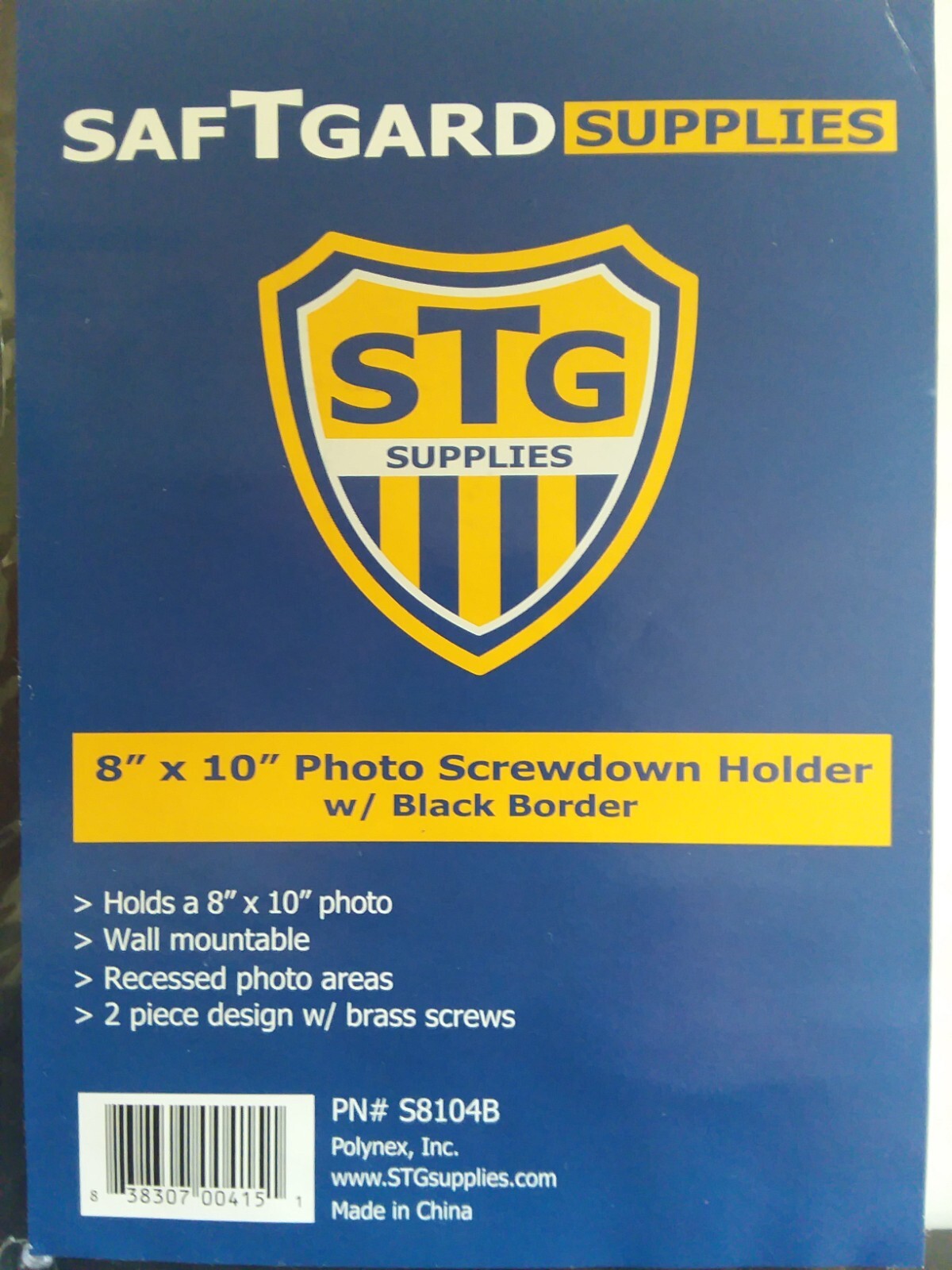 SafTgard 8×10 Recessed Screwdown Photo Protector Black Border New NIP #S8104B
