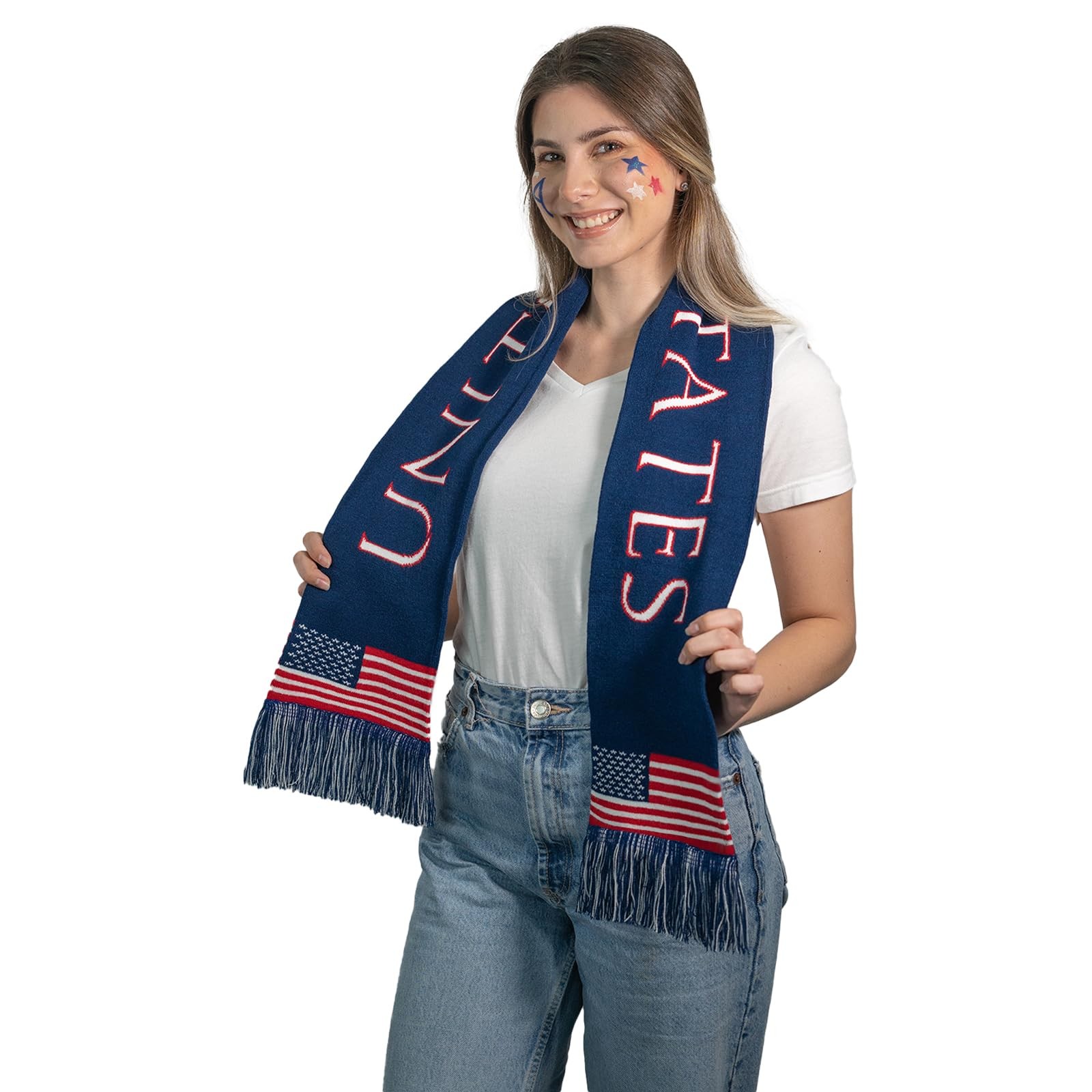 American Scarves Premium USA Soccer Team 59 inches x 6 inches, Multicolor