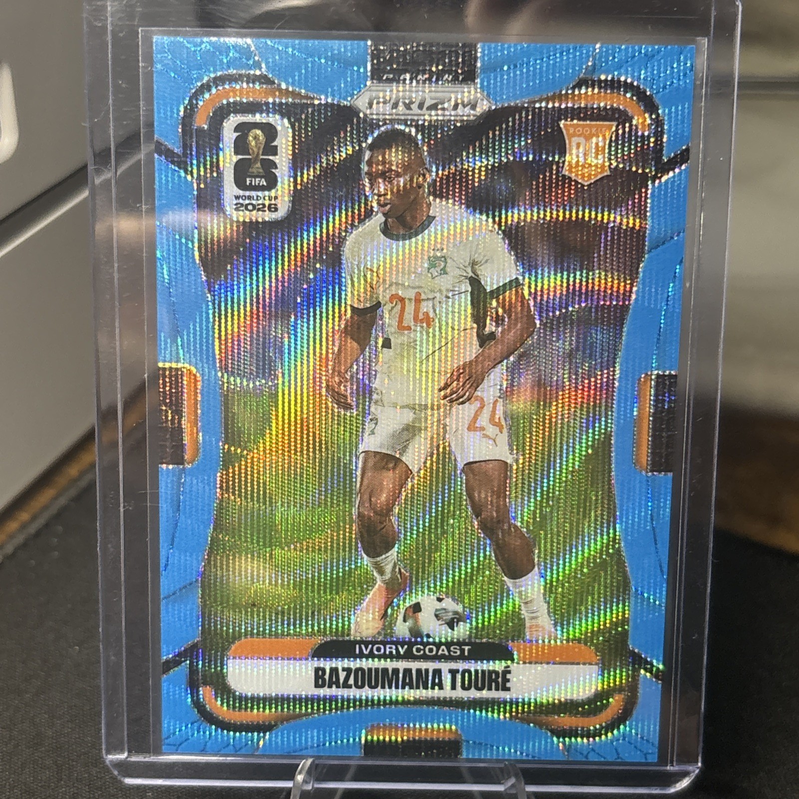 2026 Panini Prizm FIFA World Cup Bazoumana Toure RC Rookie Blue Wave Prizm /225