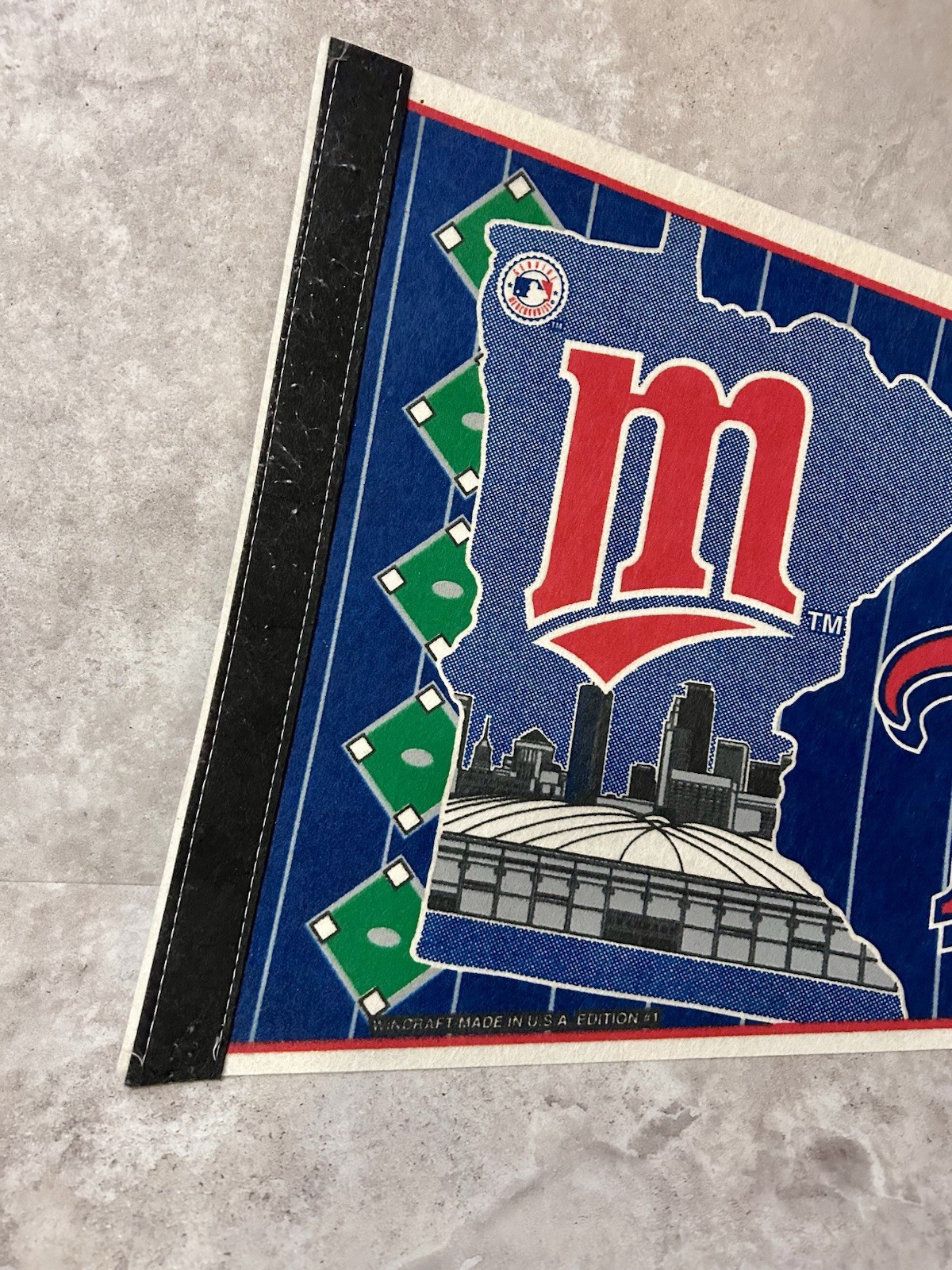 Vintage First Edition 1990s Minnesota Twins 30” Wincraft Pennant Authentic MLB