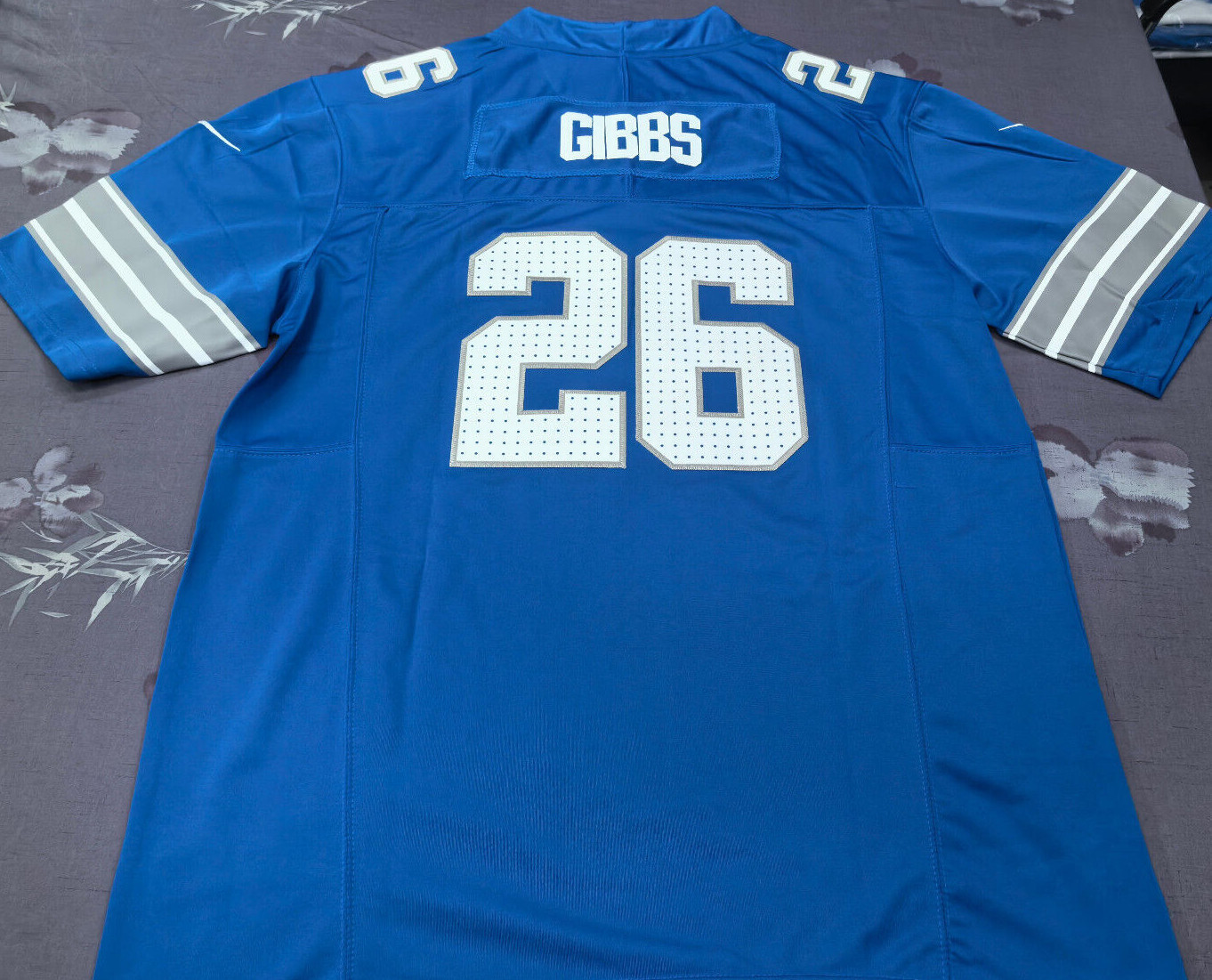 Jahmyr Gibbs #26 Lions FUSE Blue Sewn Stitched Jersey.