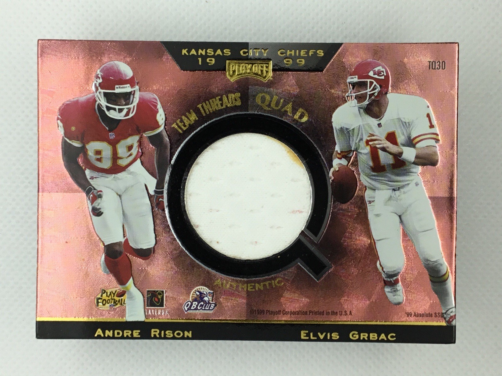 1999 Playoff Absolute Team Quad Jersey (Set Brk) Kansas City Chiefs TQ30 Grbac