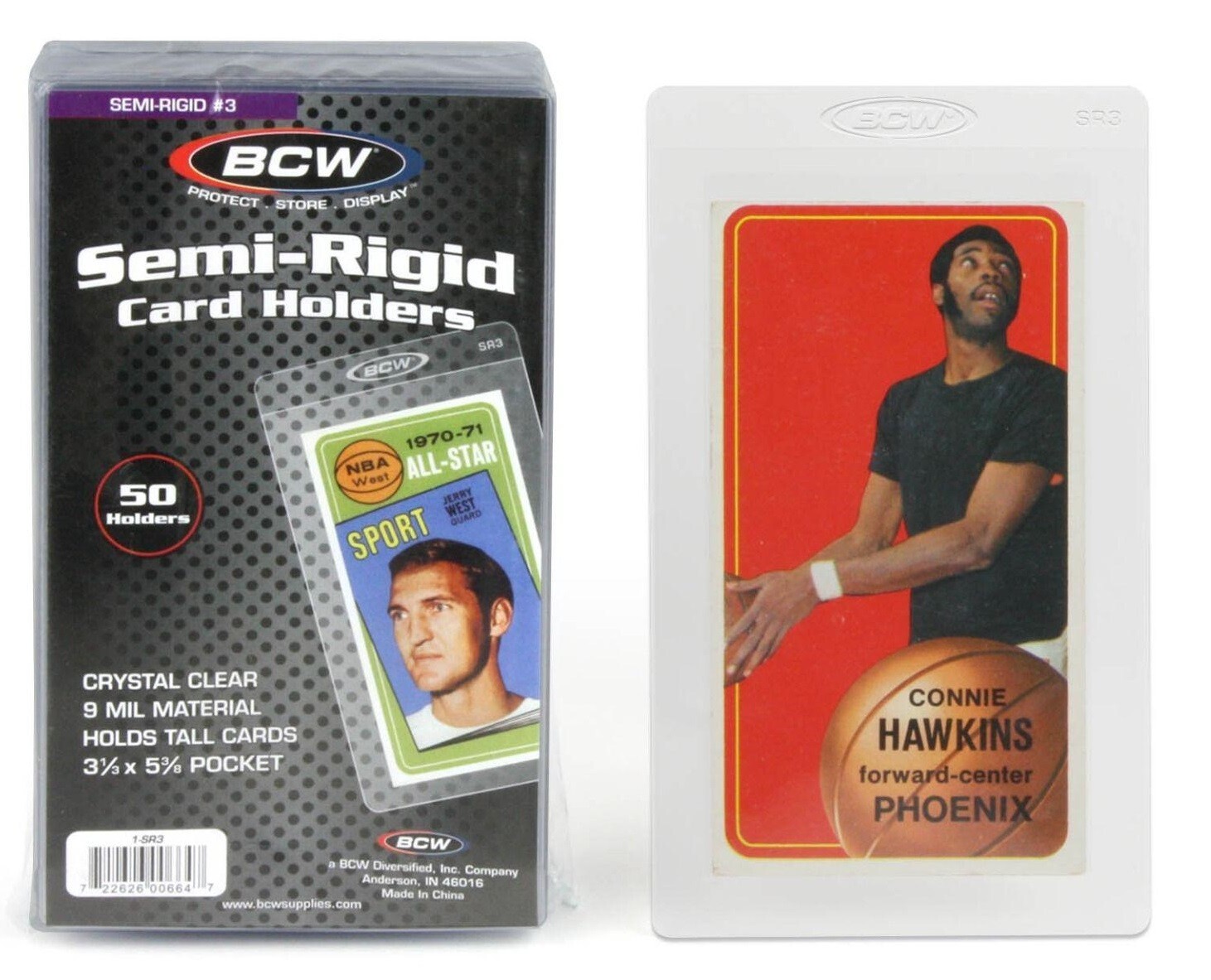 50 BCW High Quality Semi-Rigid PVC Card Holder #3 For 3 1/3 x 5 7/8 Tall Cards