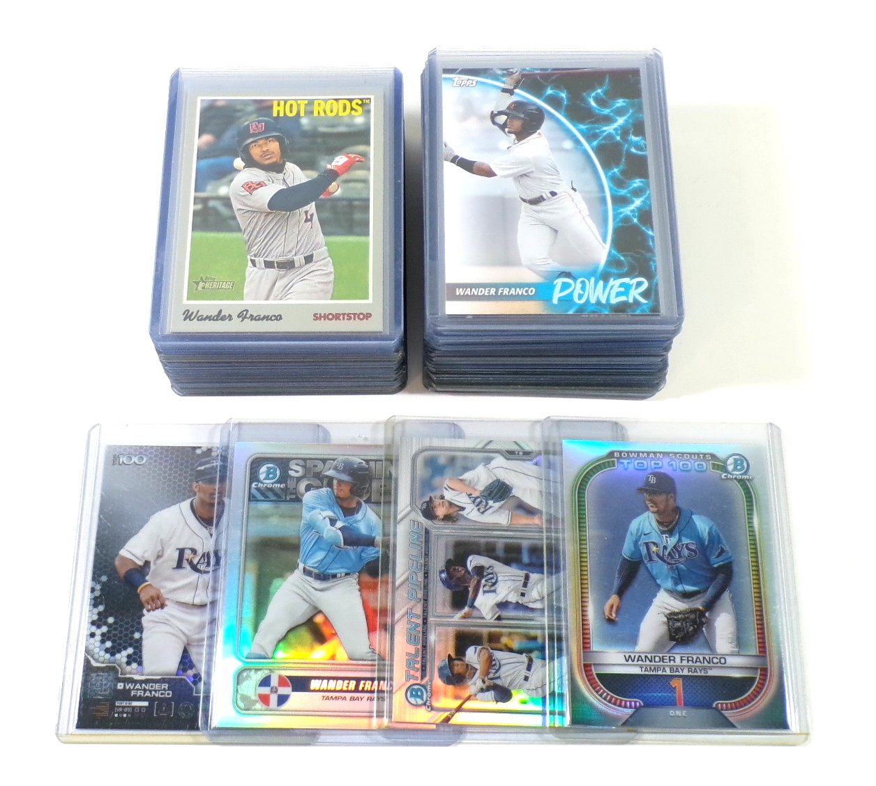Lot of (53) 2019 to 2022 Wander Franco Cards RC’s Topps Bowman Chrome Heritage