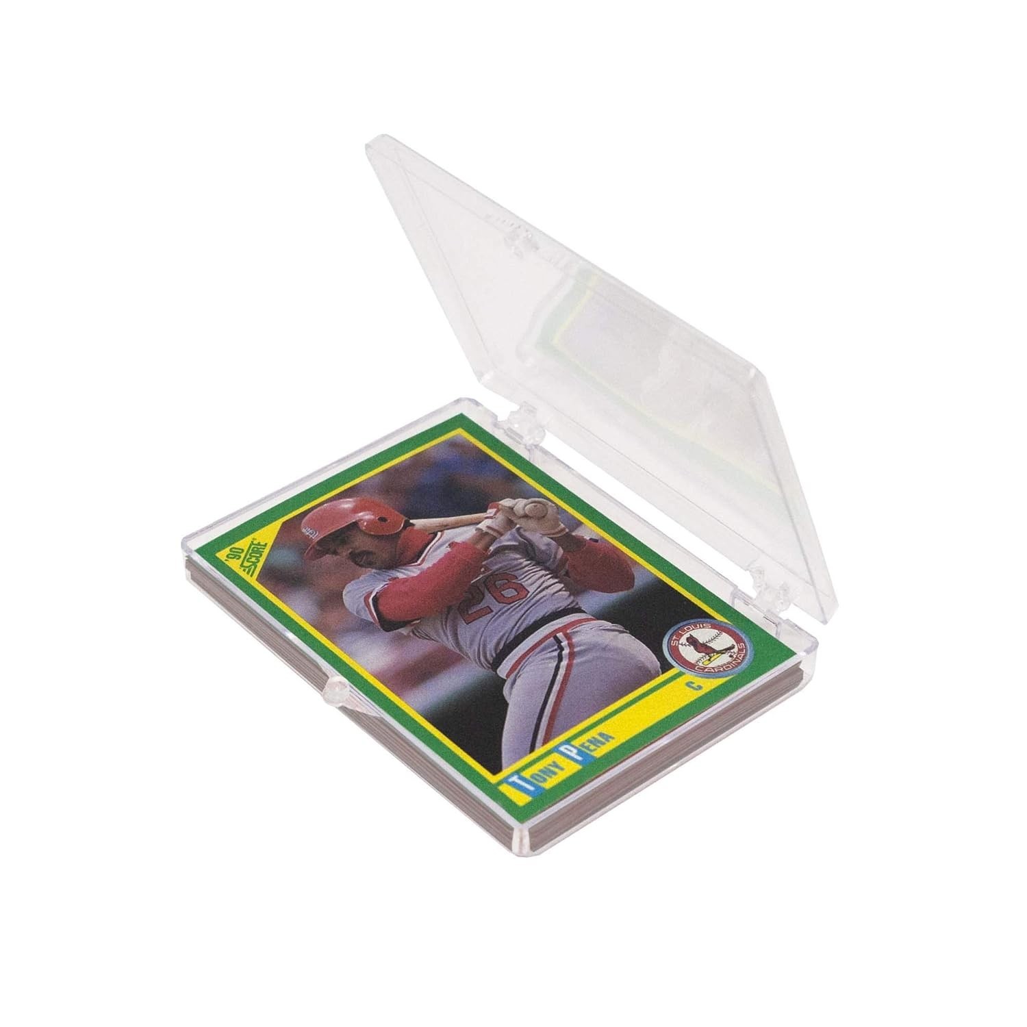 Crystal-Clear Trading Card Box – 25 Count Durable Snap Lock Case for Collectors