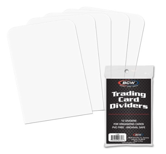BCW (Brand New) 5 Pack (50) Count – Trading Card Dividers – Standard Size
