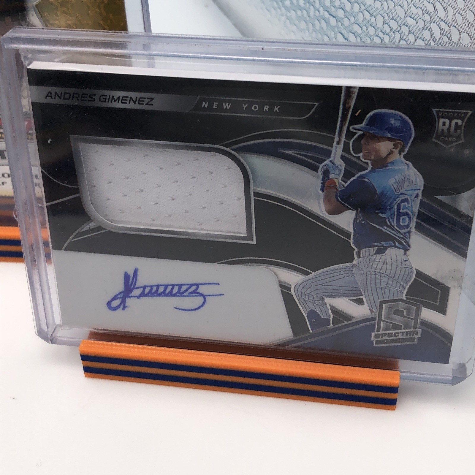 Trading Card Display Stands 5 3D Printed Mets Bears Broncos Knicks Blue Orange