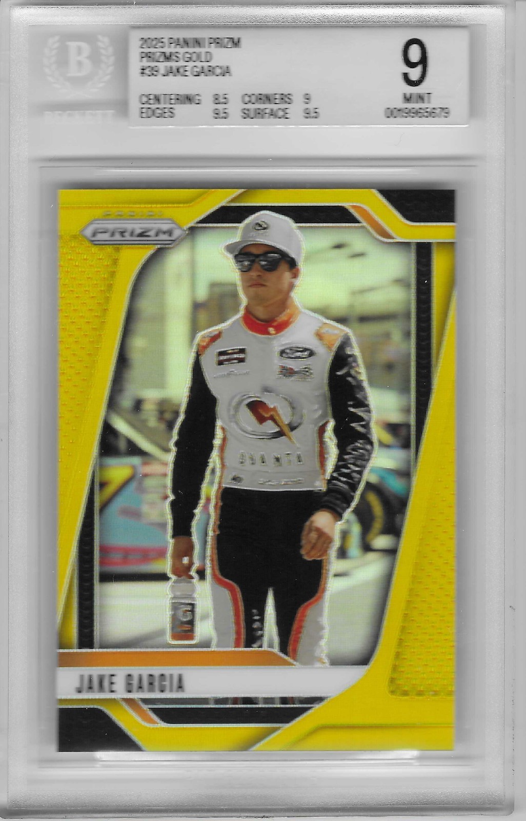 2025 Panini Prizm NASCAR JAKE GARCIA #39 TRUE GOLD PRIZM /10 BGS-9 MINT New Slab