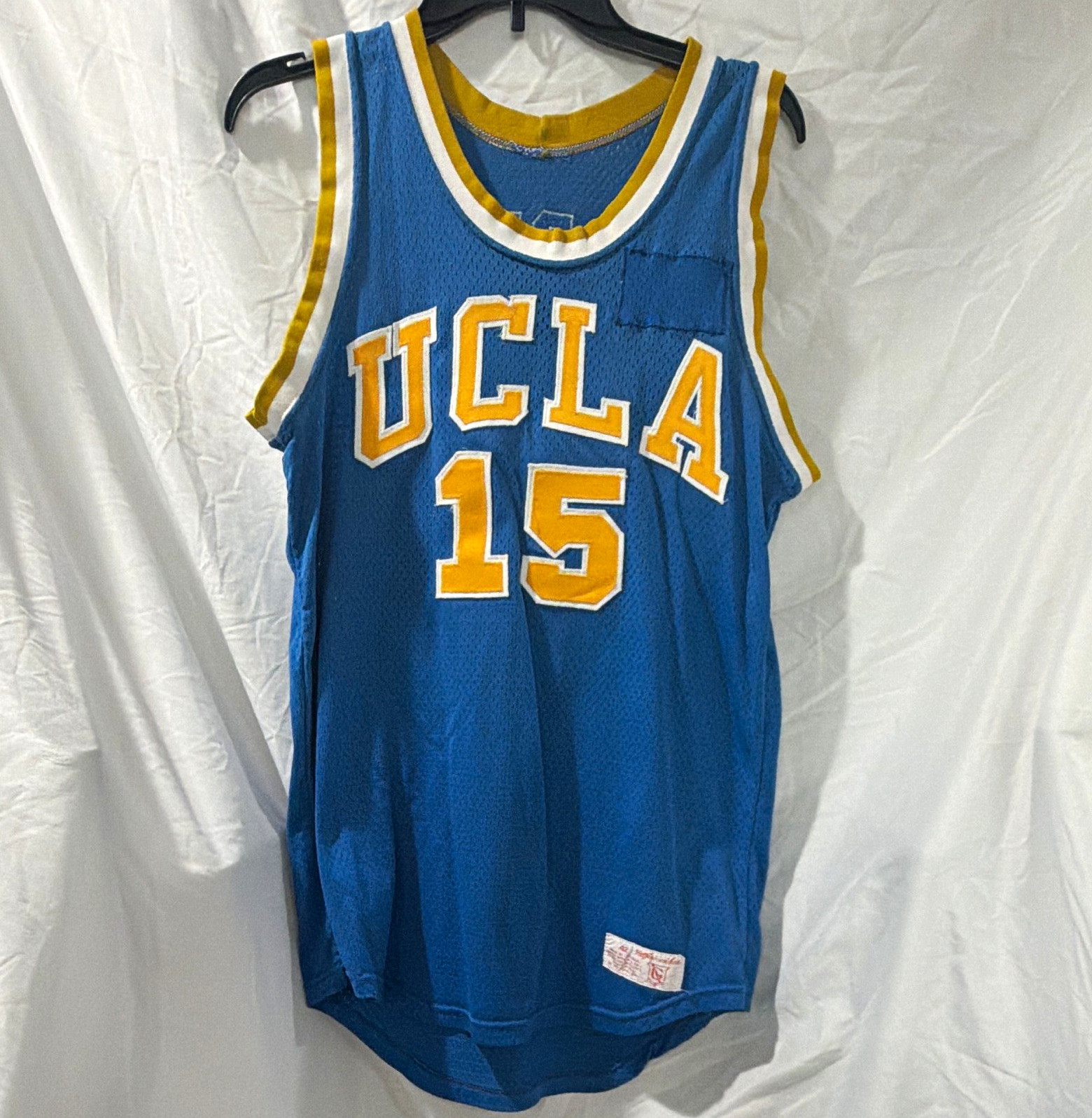 Goodman & Sons UCLA Bruins Martin #15 Basketball Uniform Blue Gold White Size 42