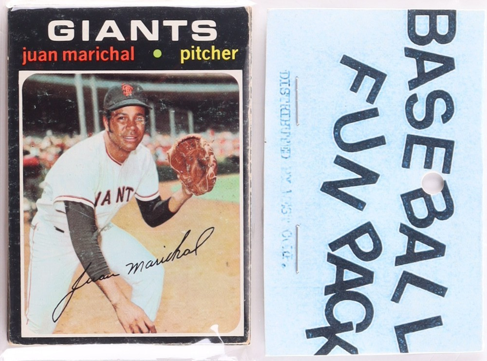1971 Topps Baseball * UNOPENED * Fun Pack with (10) Cards (MARICHAL FRONT) G-VG