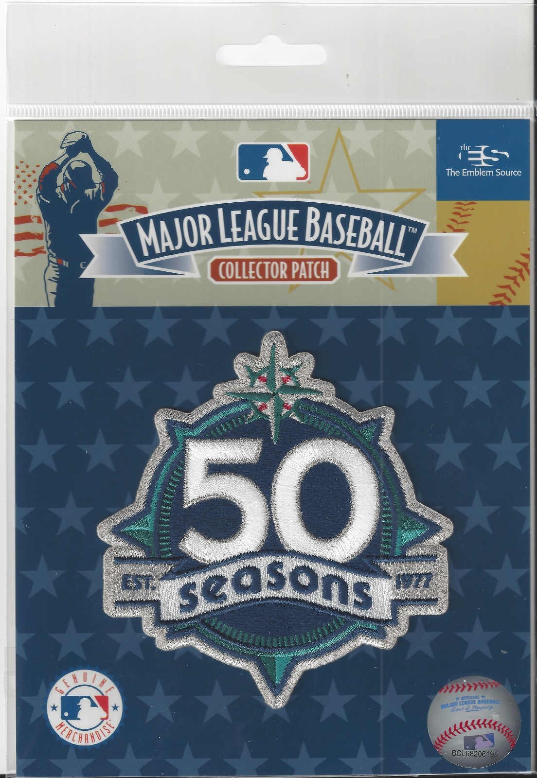 2026 Seattle Mariners 50th Anniversary Sleeve Patch Official MLB Logo Pkg Season