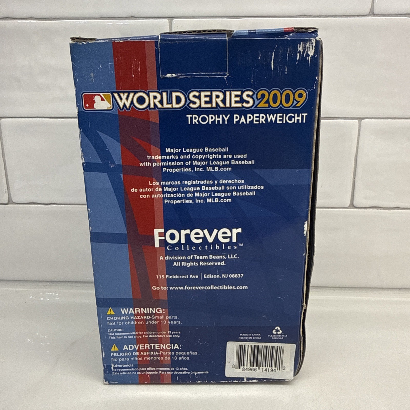 2009 New York Yankees MLB Baseball World Series Champions Trophy Paperweight