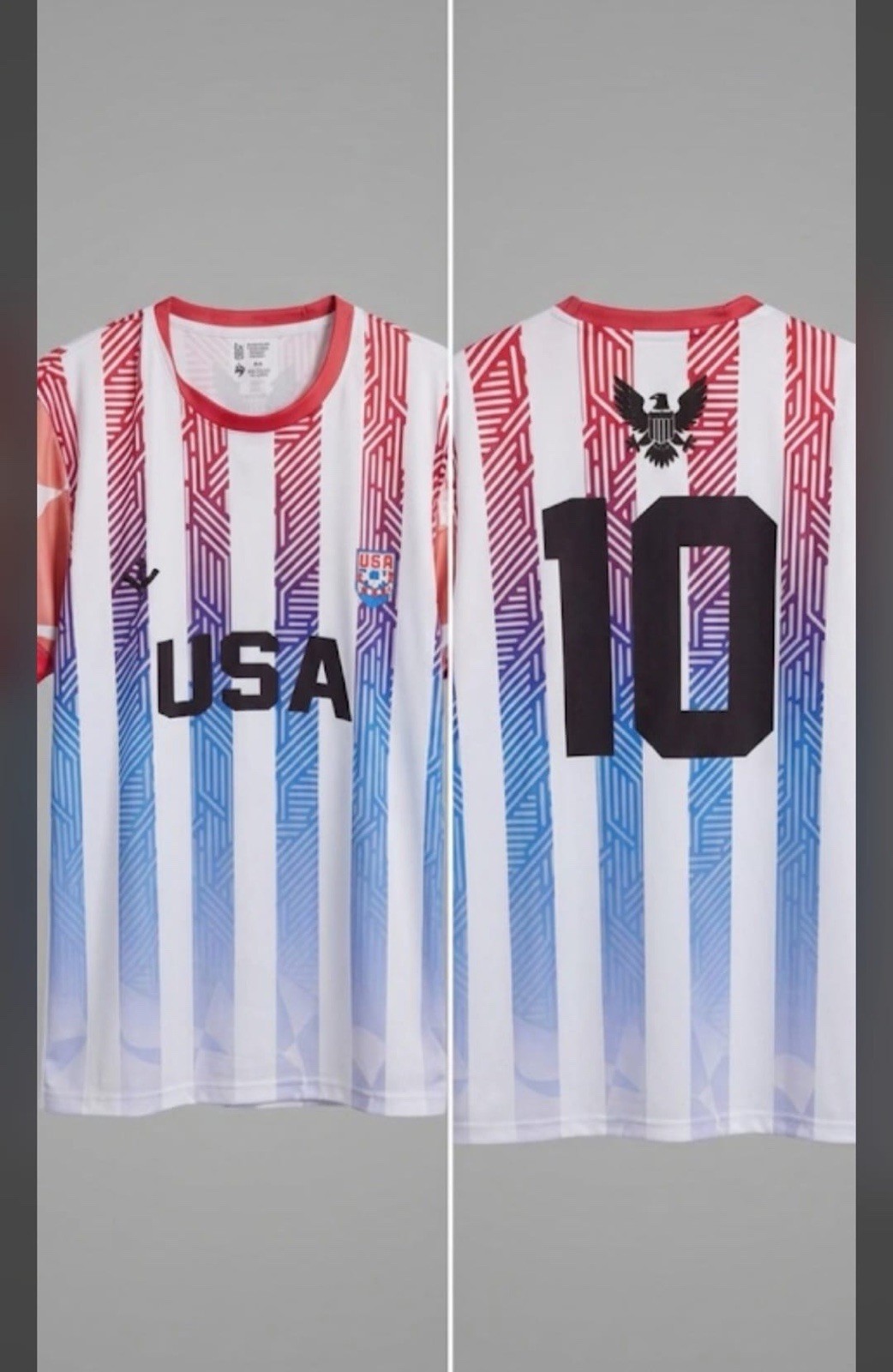 USA Short Sleeves Round Neck Sublimation Soccer Tee Shirt Usa Fifa