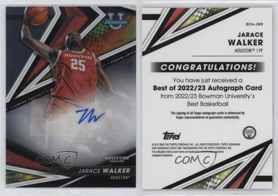2022-23 Bowman U Best of 2022-23 Jarace Walker #BOA-JWR Auto 10tb