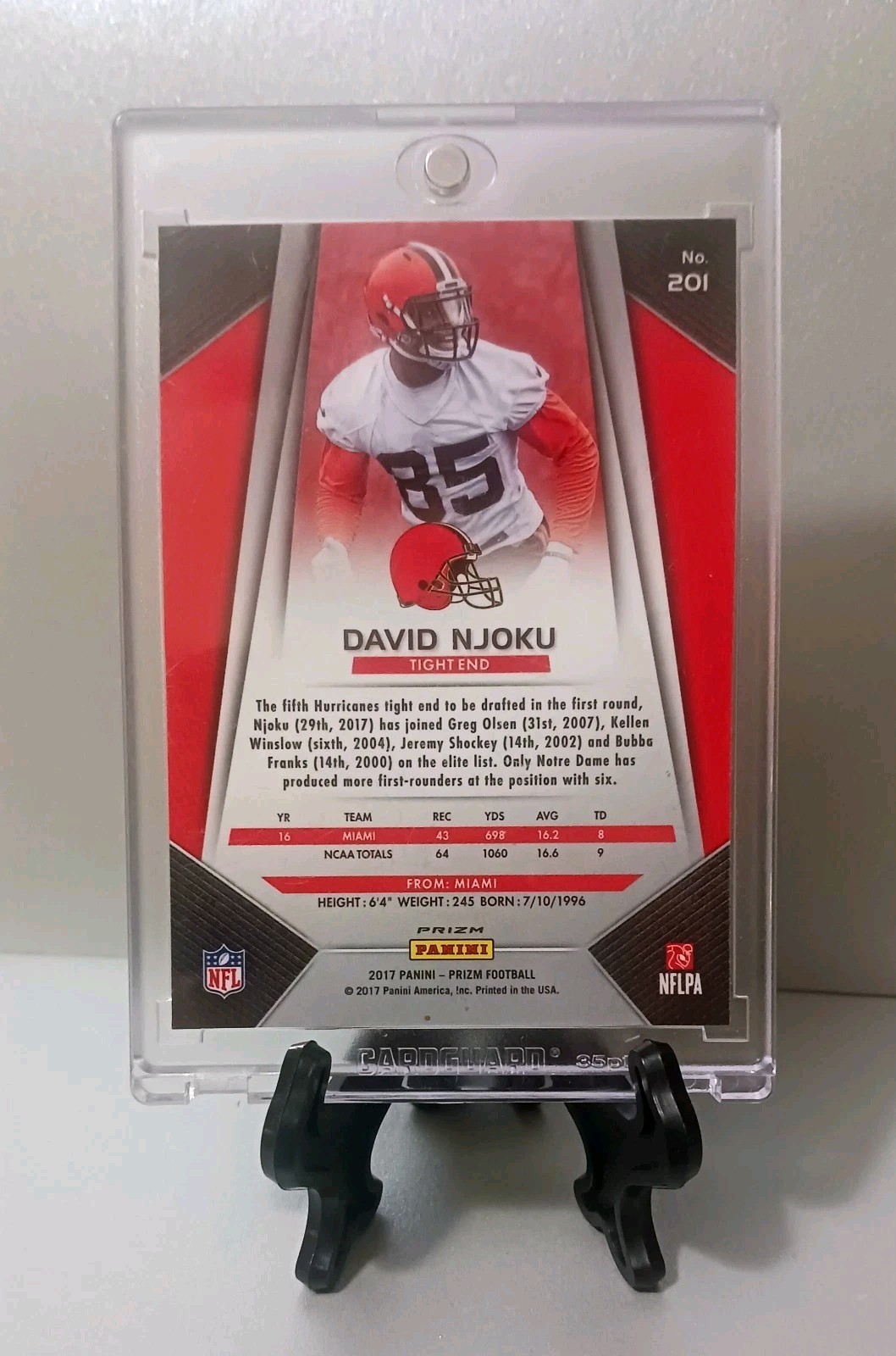 2017 Panini Prizm David Njoku Rookie Silver Disco Prizm Mint Condition
