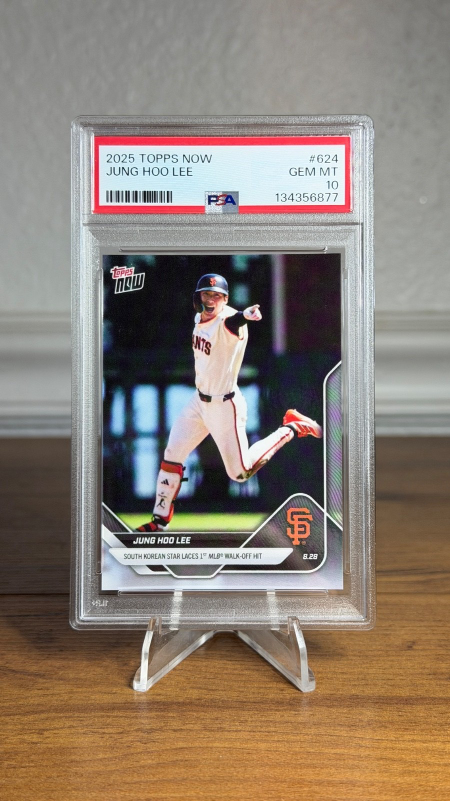 2025 Topps Now #624 Jung Hoo Lee 1st MLB Walk Off Hit PSA 10