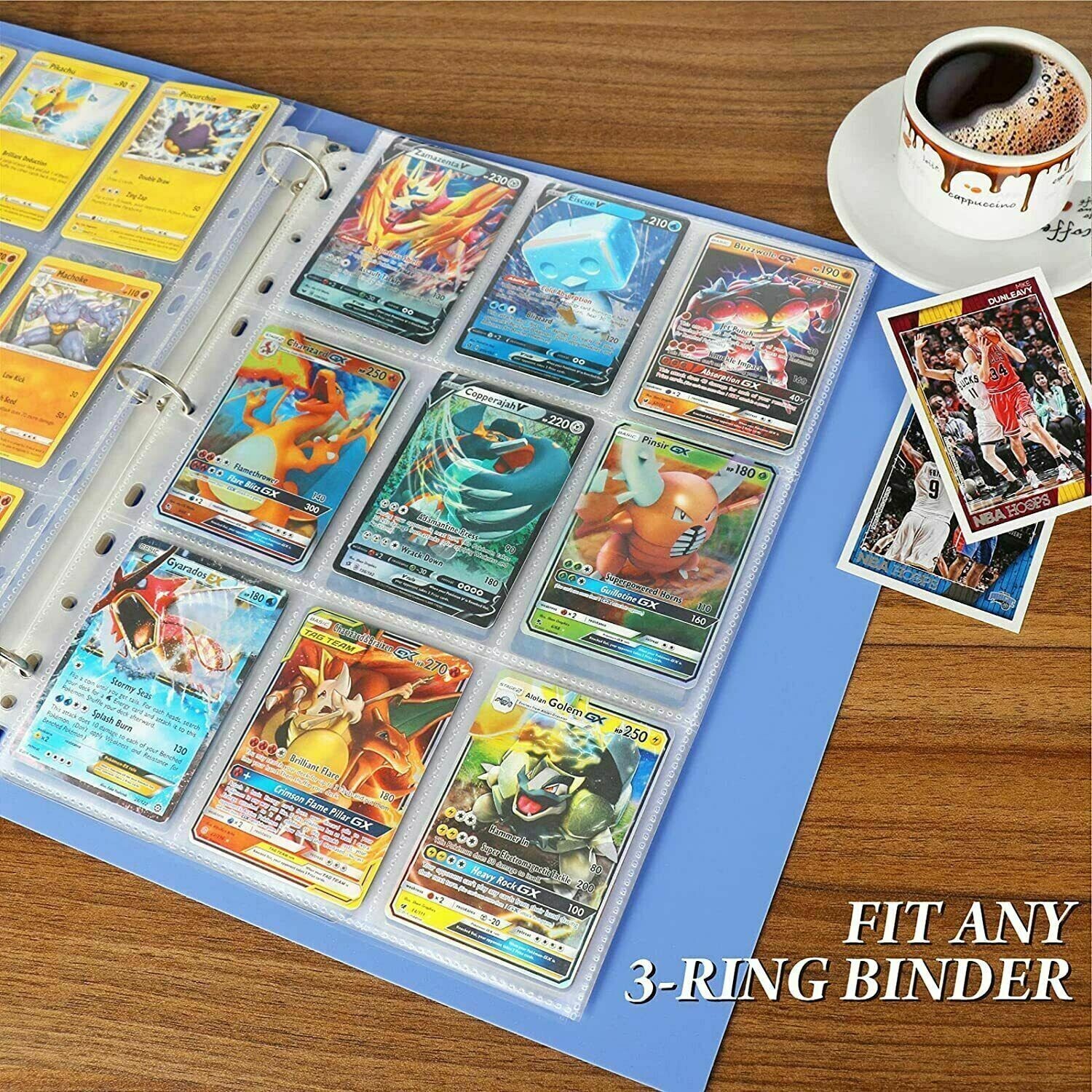 Trading Card Album Binder Protector Pages Sleeves 18 Pocket 100 Sheets Baseball