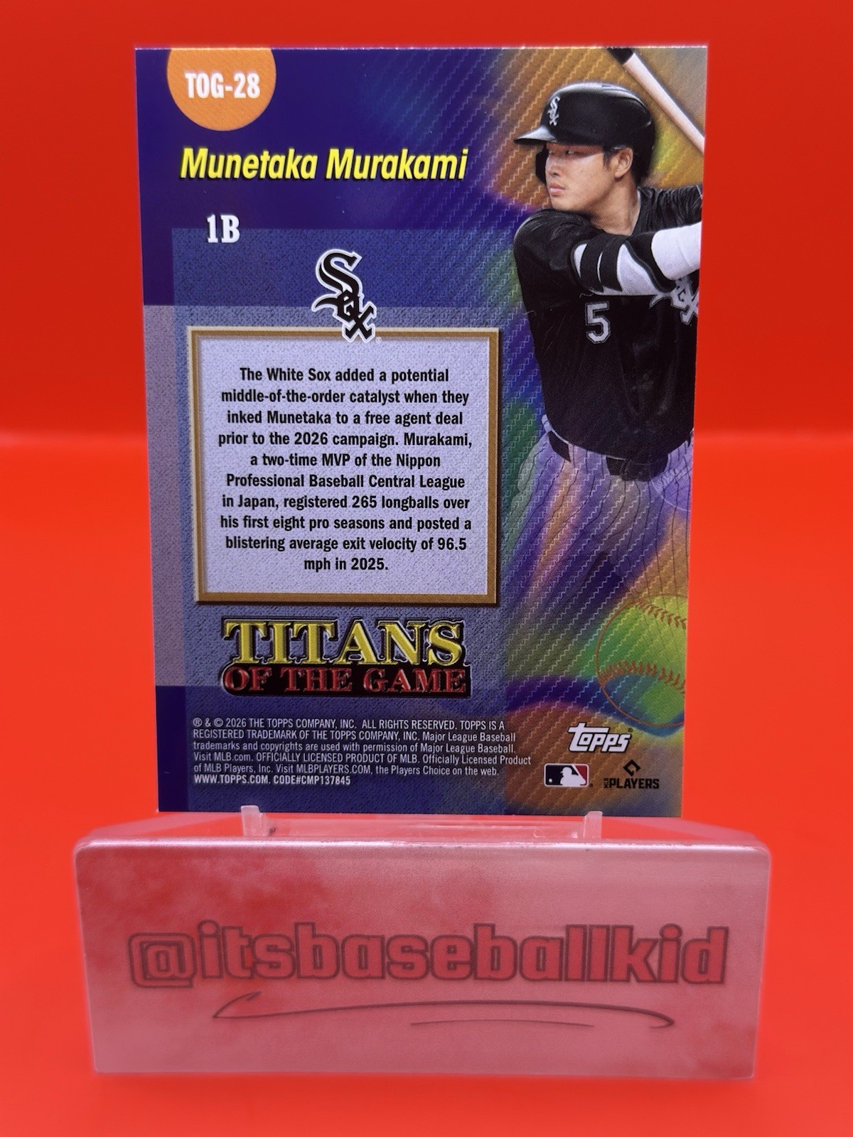 Munetaka Murakami RC TITANS OF THE GAME INSERT #TOG-28 – 2026 Topps Series 2