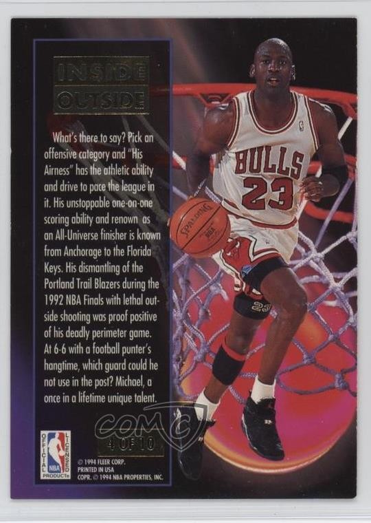1993-94 Fleer Ultra Inside Outside Michael Jordan #4 HOF 1u9