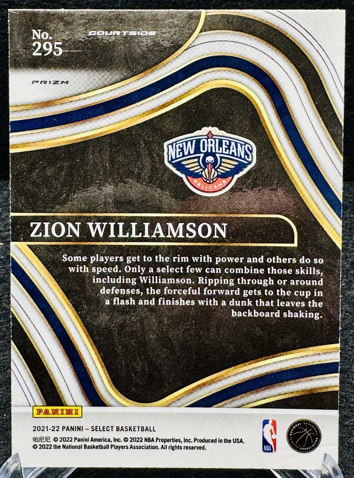 2021-22 Panini Select ZION WILLIAMSON Courtside #295 Elephant Prizm Case Hit SSP