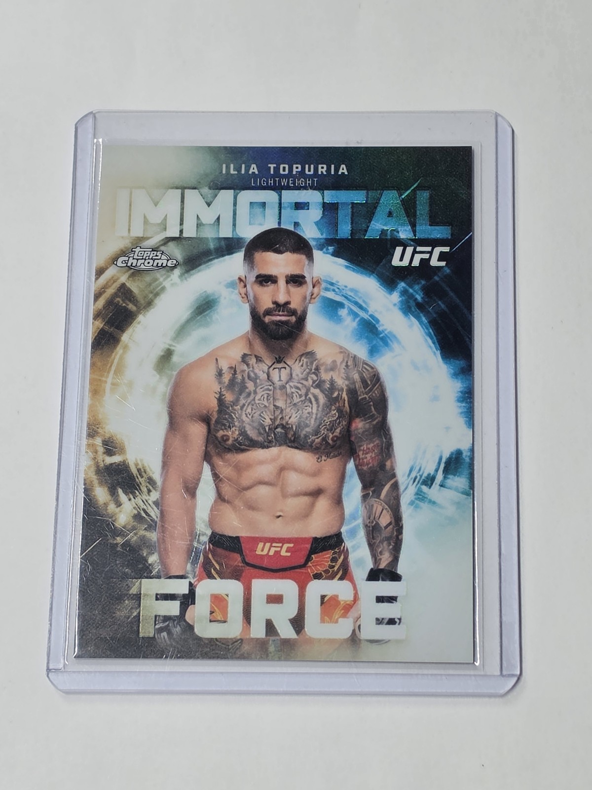 2026 Topps Chrome UFC Ilia Topuria Immortal Force SSP Insert Case Hit