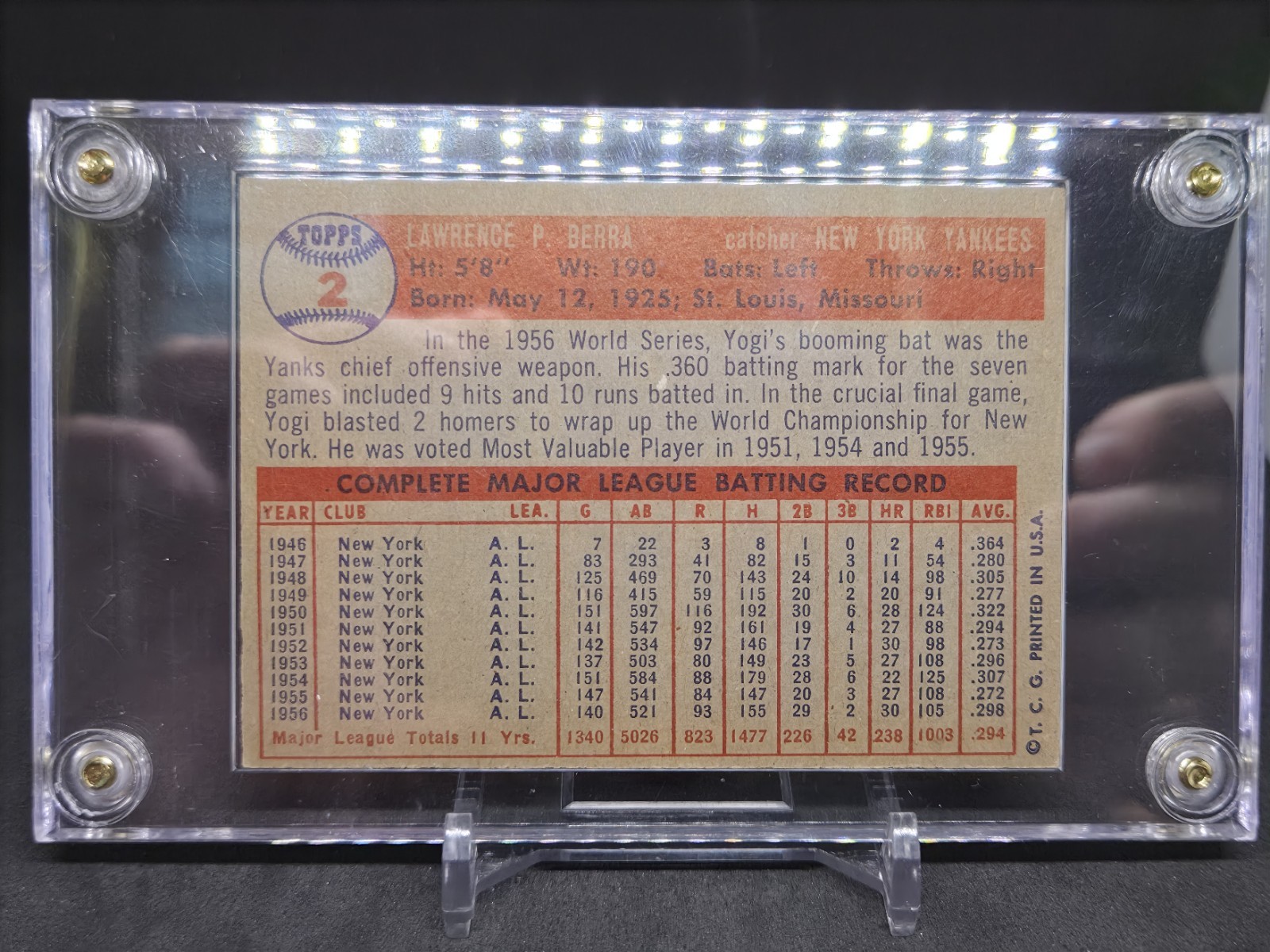 1957 Topps Set-Break #2 Yogi Berra EX-EXMINT Vintage Beauty! ⚾️🔥🔥