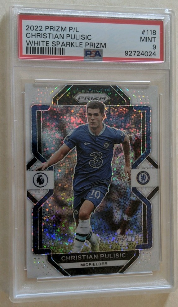 2022 Prizm Christian Pulisic White sparkle Prizm Ssp PSA 9 Team USA World Cup 26
