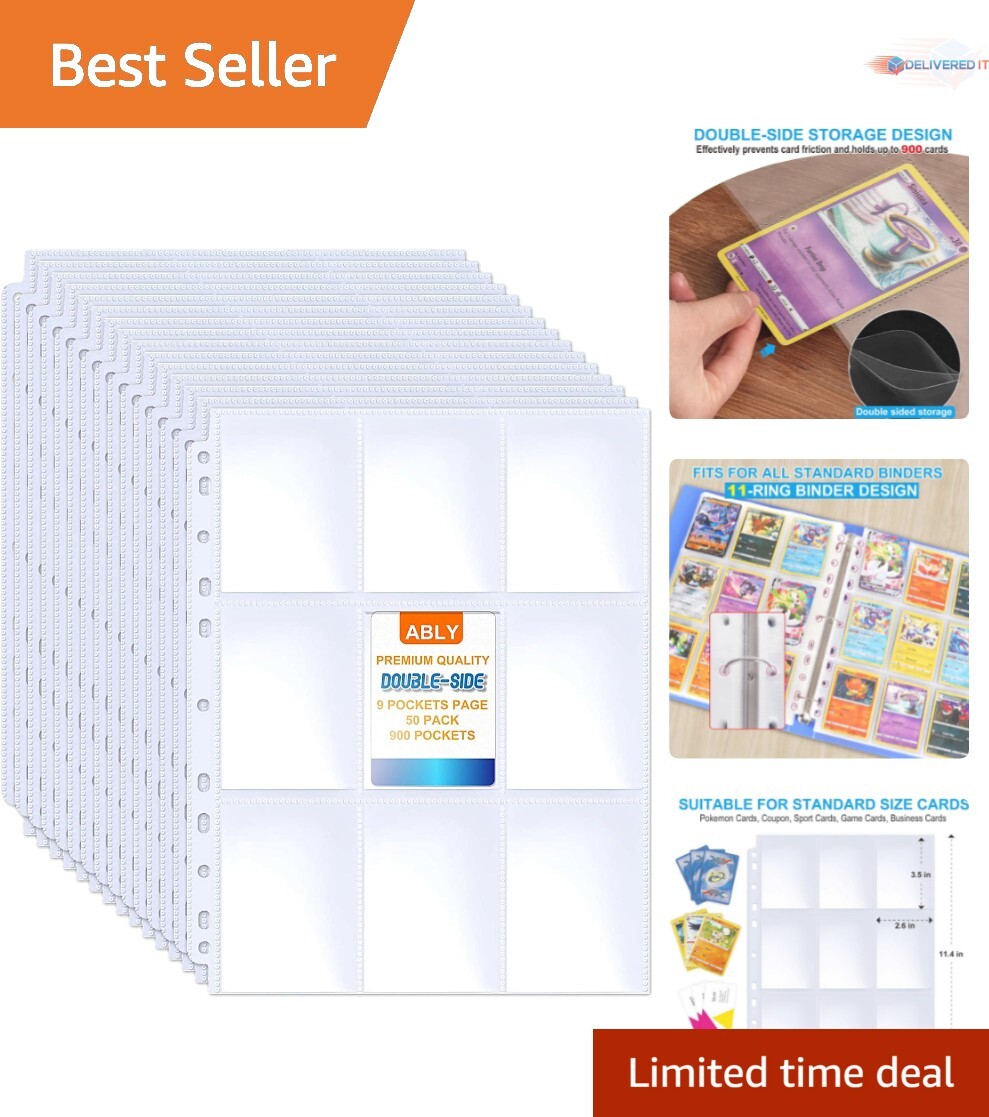 900 Pocket Double-Sided Trading Card Binder Sleeves – Perfect for Collectors