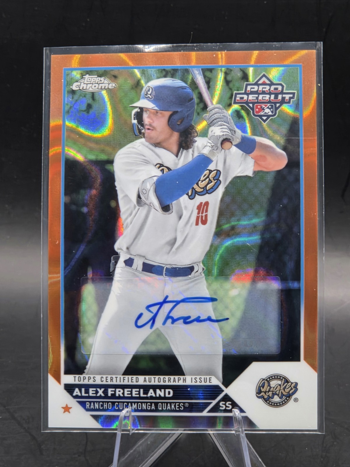 Alex Freeland 2023 Topps Pro Debut Chrome Auto Orange Lava Refractor 25/25 (RC)