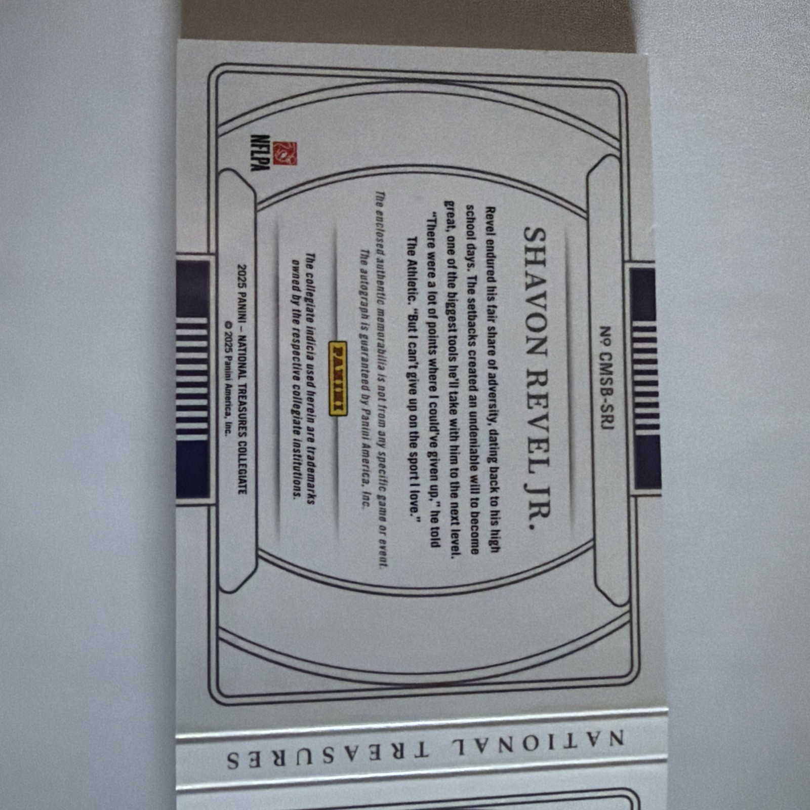 2025 Panini National Treasures Shavon Revel Jr. ECU Booklet Rookie Auto /99