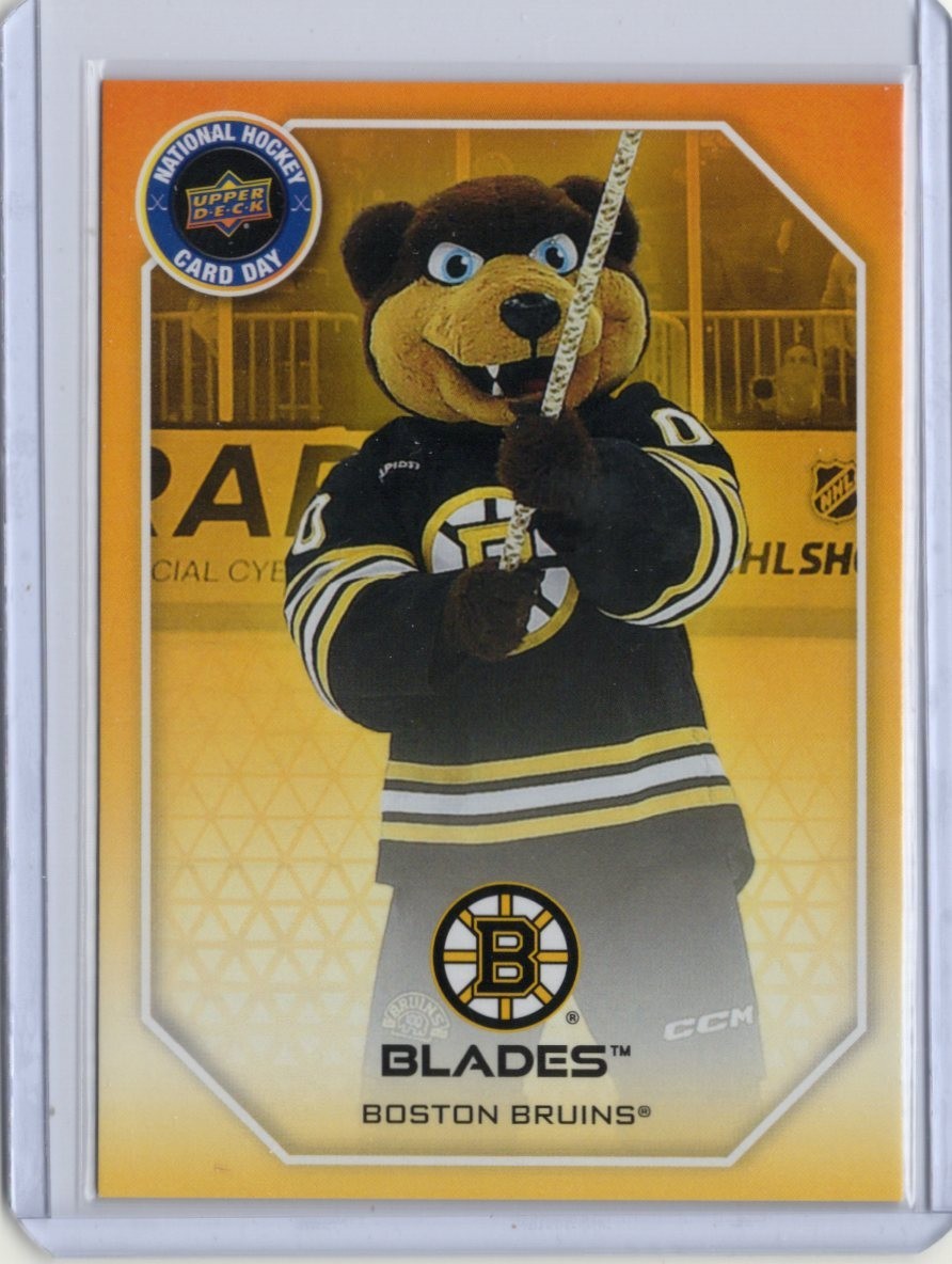 2025 UD National Hockey Card Day Blades Mascot Card #M-8-10 Bruins Fire Sale!
