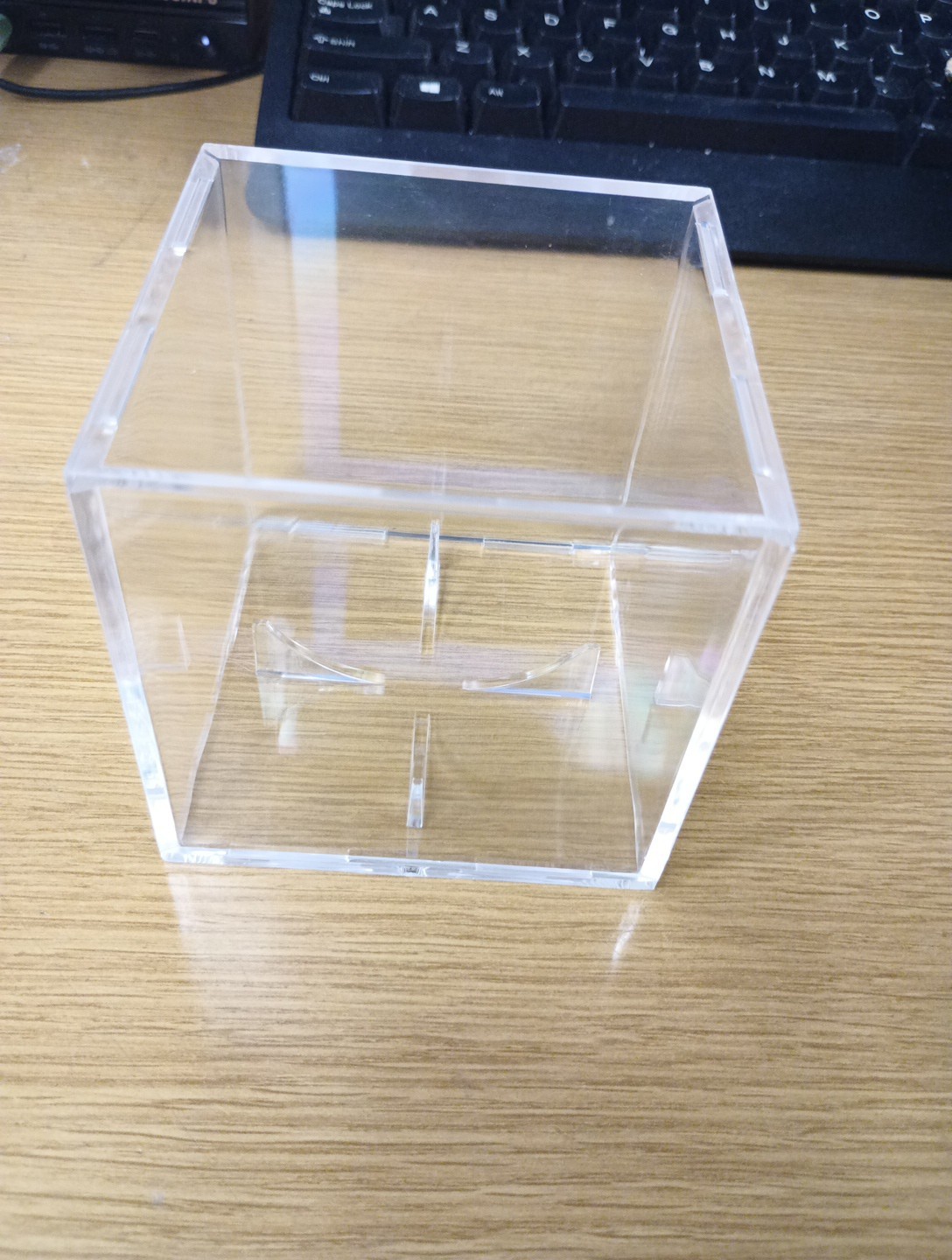 Baseball Display Case Acrylic Clear Holder Square Cube Lot Of 4