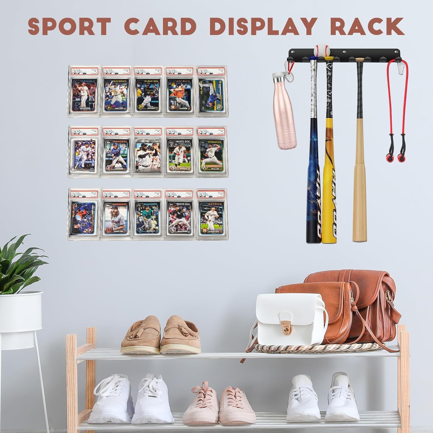 6 Pack Sport Card Display Shelf for Wall – Hold Up to 30 Trading Cards, Acrylic