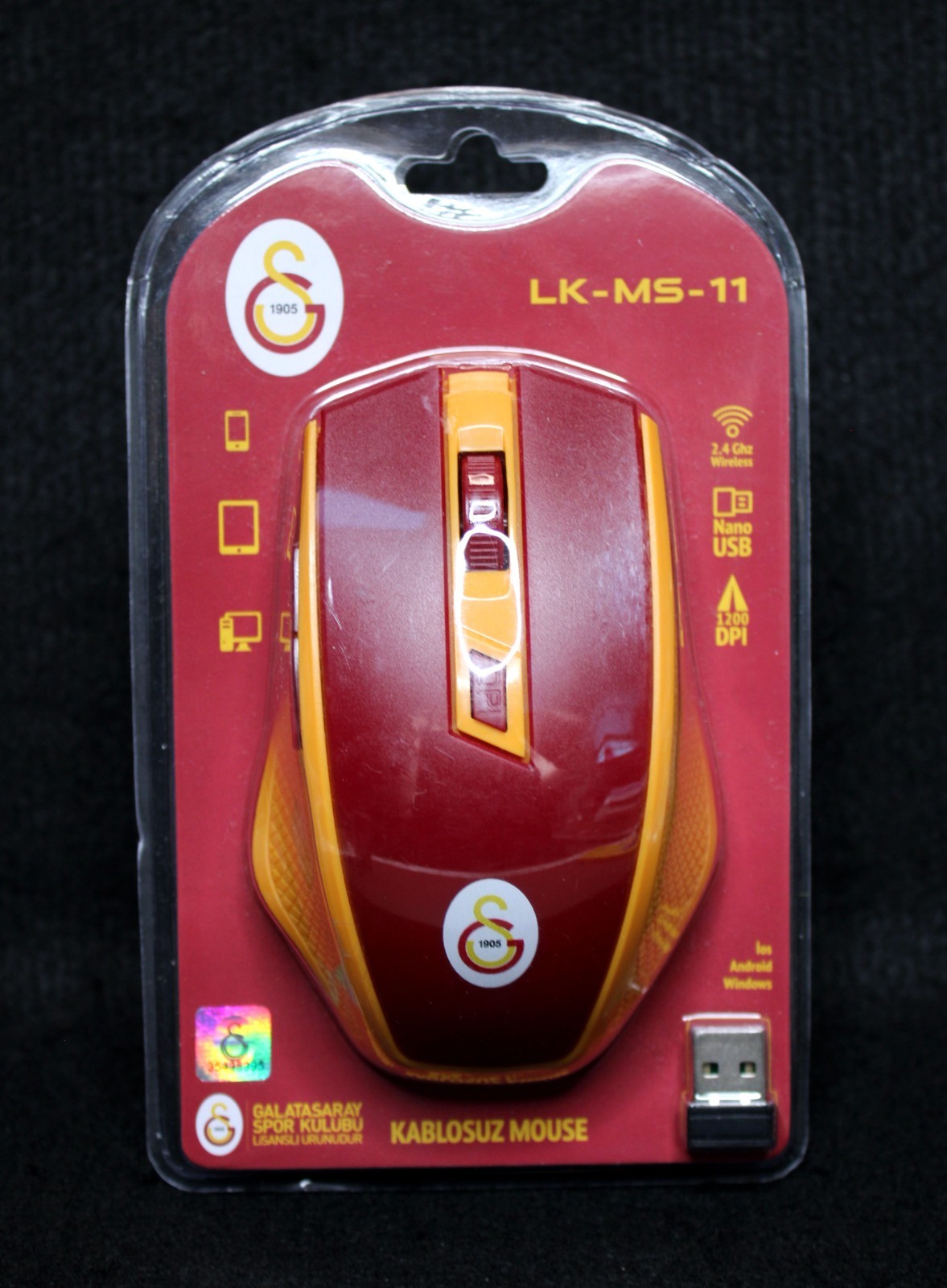 Galatasaray AS Wireless Optical Mouse 2.4GHz USB Receiver For Laptop PC Computer