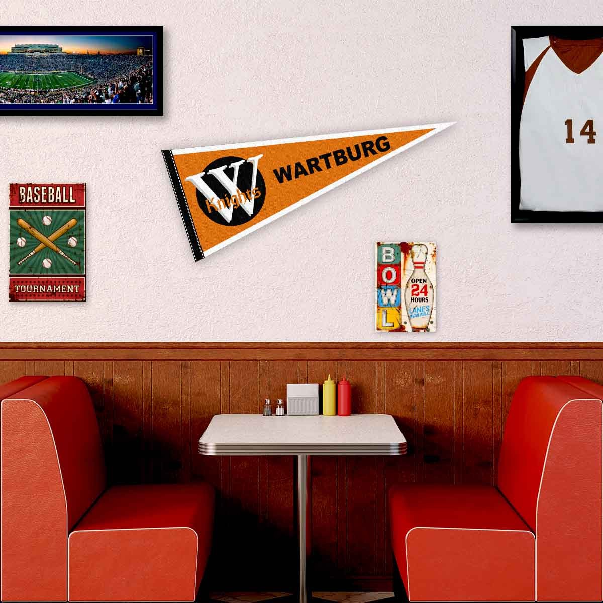 Wartburg College Knights 12 in X 30 in College Pennant