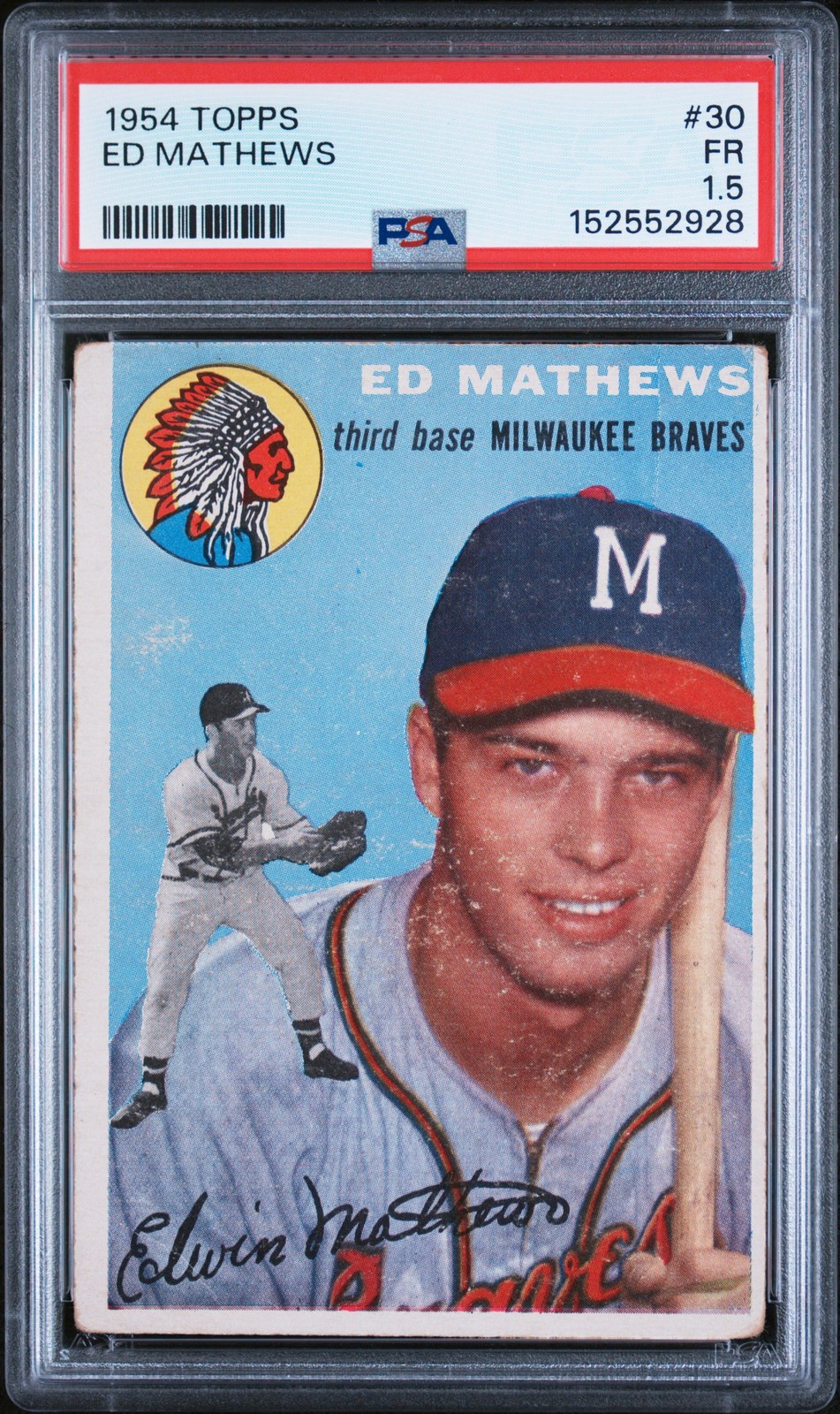 1954 TOPPS #30 ED MATHEWS PSA 1.5