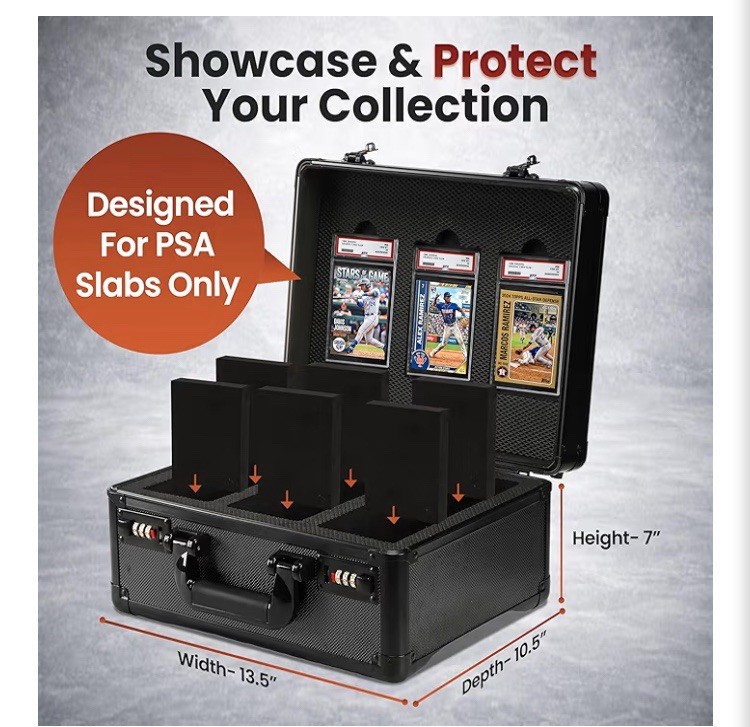 EKING ELITE Graded Card Display PSA Display Lid, 3 Rows, combination lock