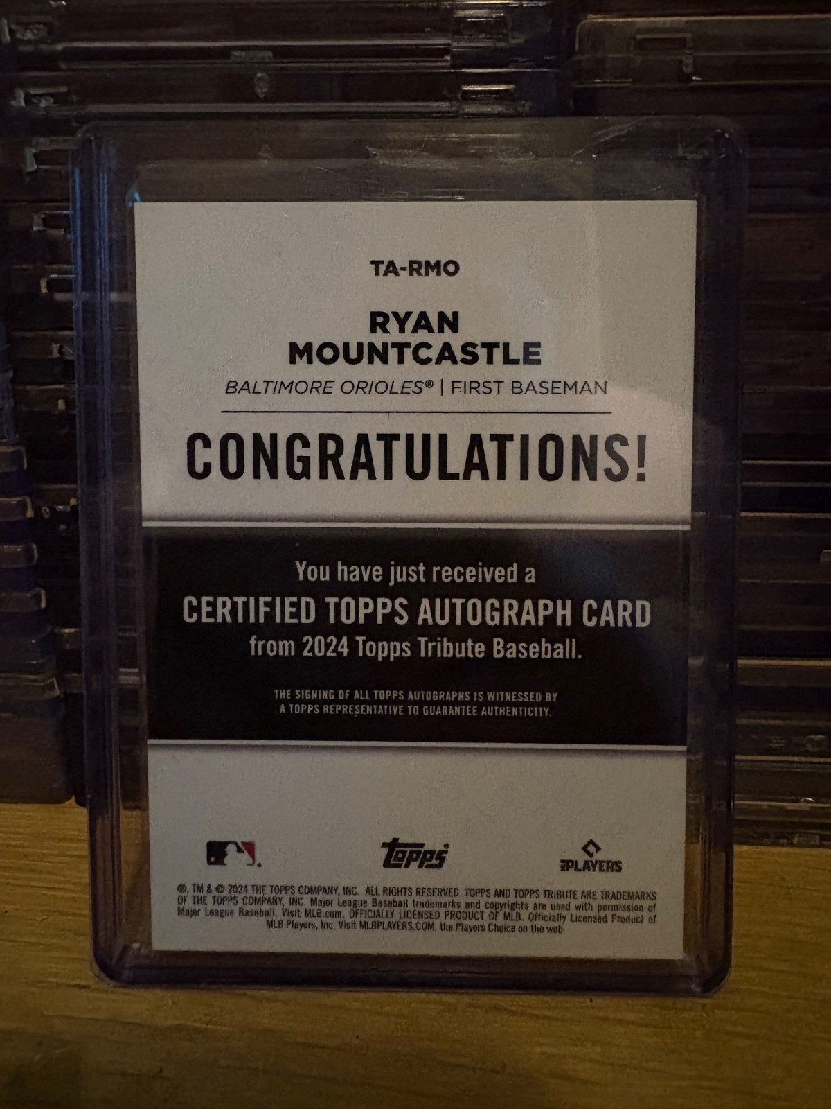 2024 Topps Tribute – Tribute Autographs Ryan Mountcastle #TA-RMO /199 (AU)