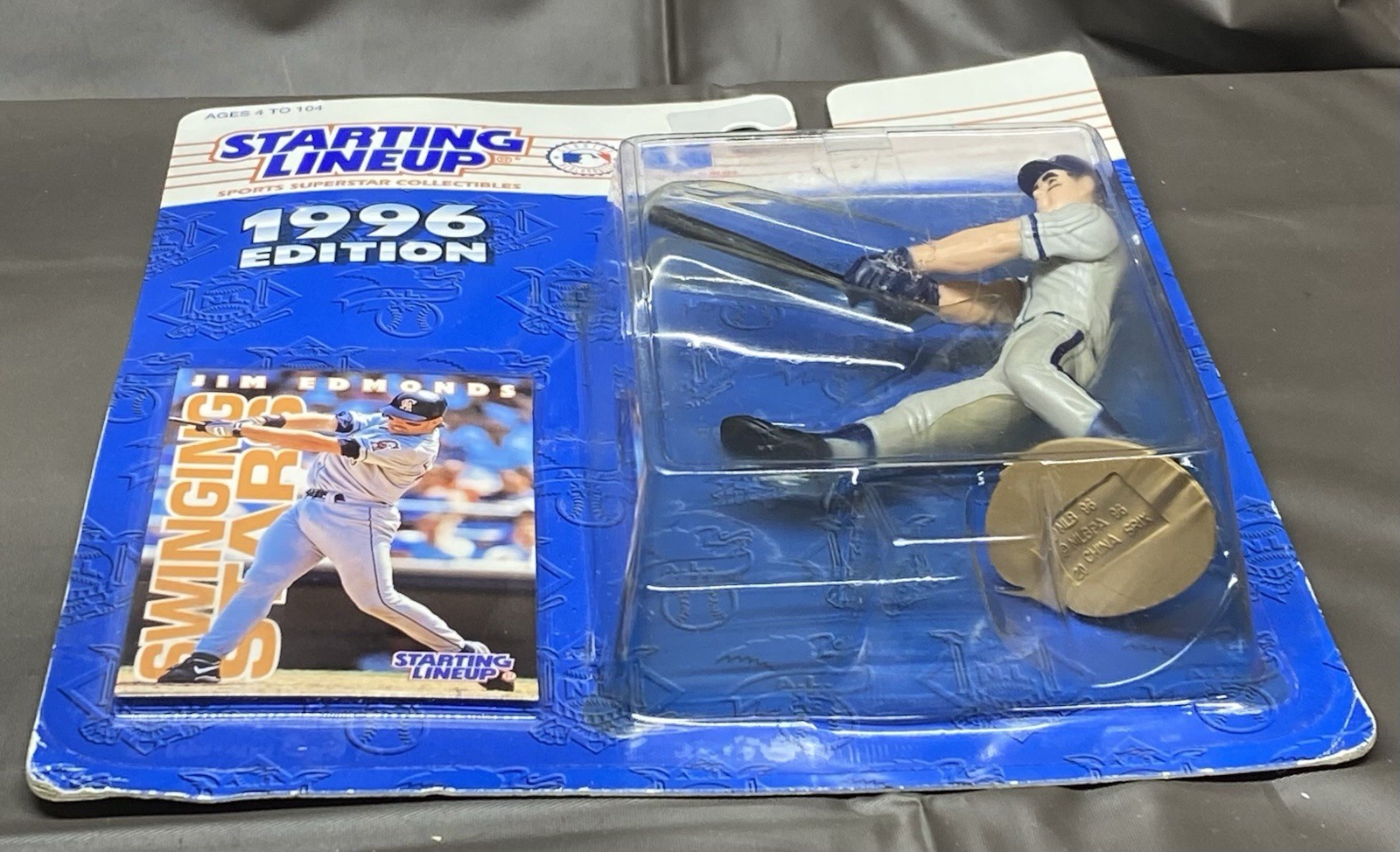 Jim Edmonds Starting Lineup Kenner 1996 MLB California Angels Figure And Card