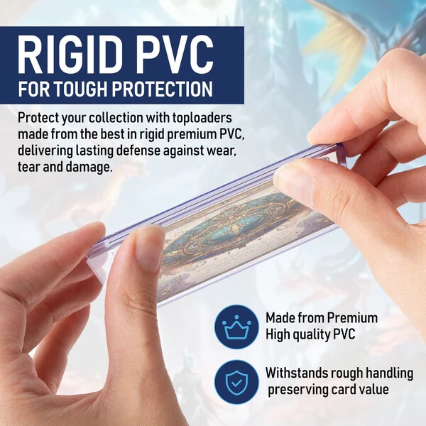 100 Premium 130PT Top Loaders for Cards Hard Card Sleeves Trading Card Protector