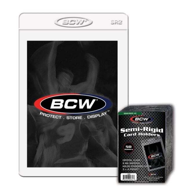 1 pack of 50 BCW 3″ x 4 ½” Semi-Rigid #2 Standard Sized Card Holders