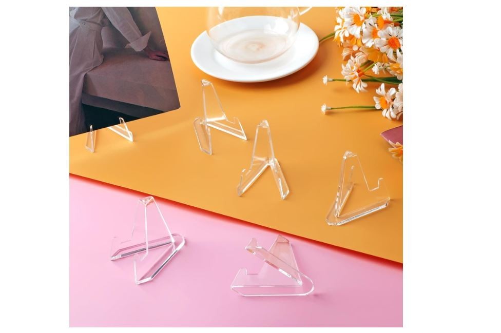 30 Pack Acrylic Card Display Stands Clear Mini Easel Holder for Trading Cards