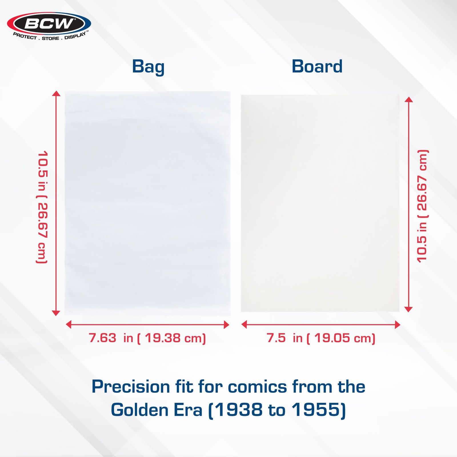 BCW Golden Age Comic Bags and Backing Boards – 100 ct