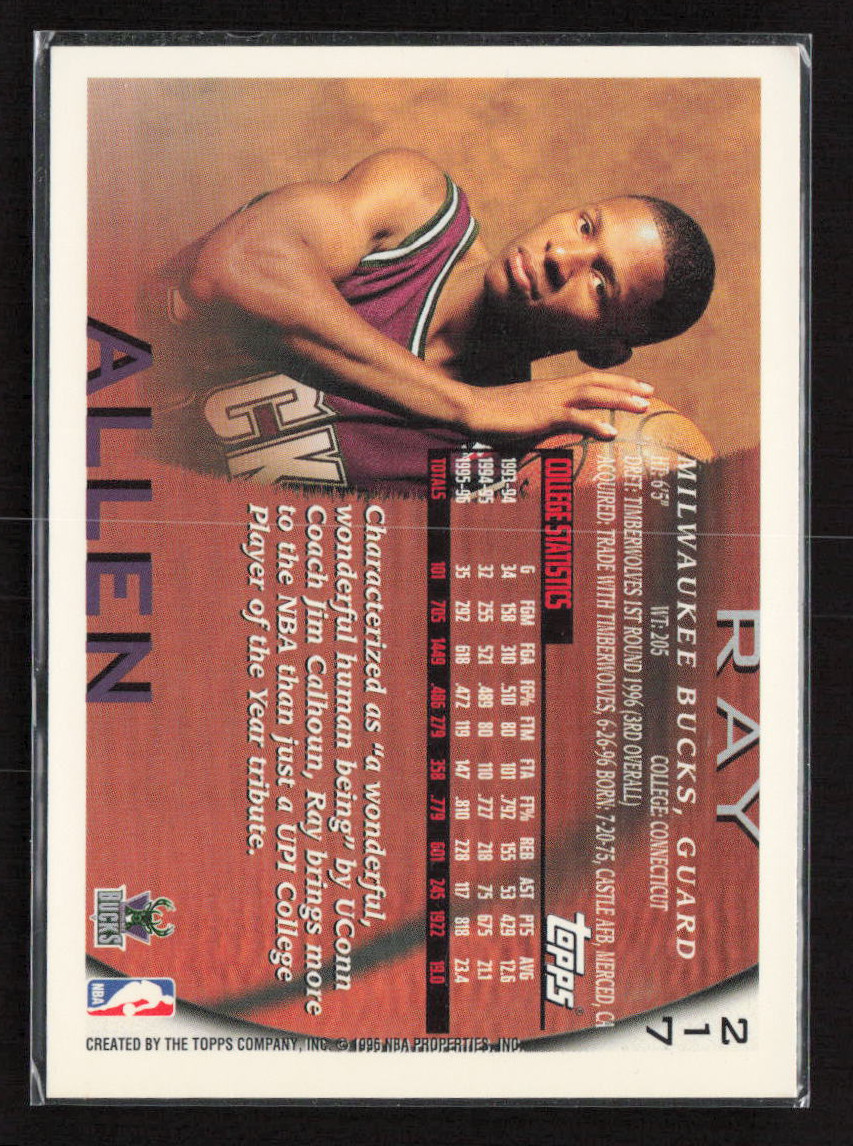 1996-97 Topps #217 Ray Allen Rookie