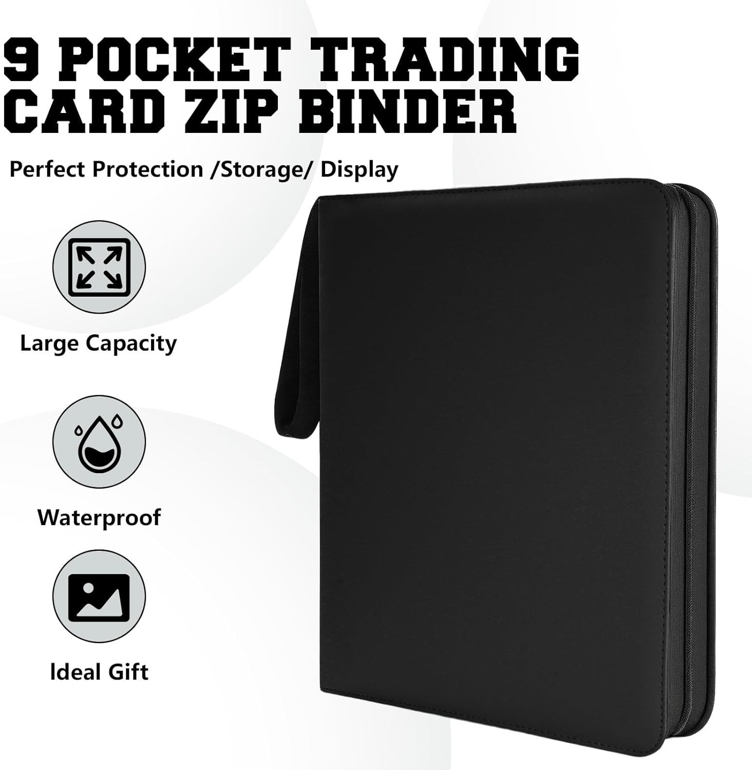 9 Pocket Trading Card Zip Binder – Holds 900 Cards, 50 Pages Large-Capacity,Doub
