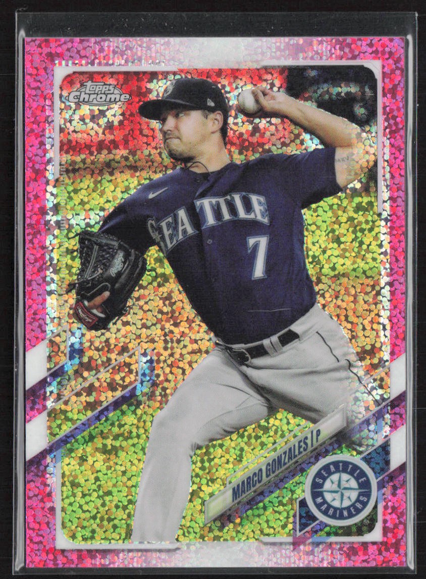 2021 Topps Chrome #152 Marco Gonzales Magenta Speckle Refractor /350 Mariners